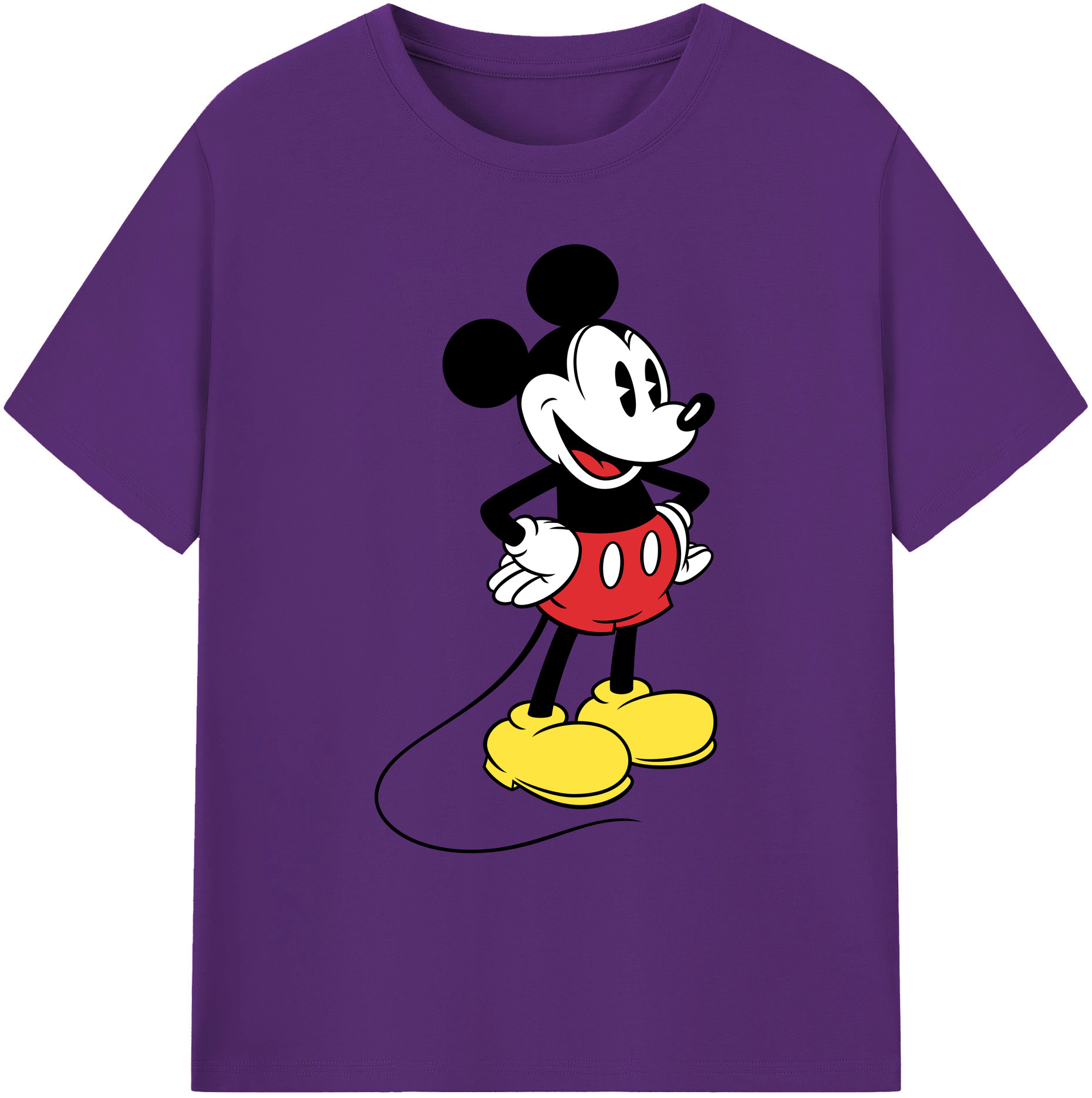 ミッキーマウス Mickey Mouse 綿100％ メンズ半袖Tシャツ｜肌触りやわらか＆通気性