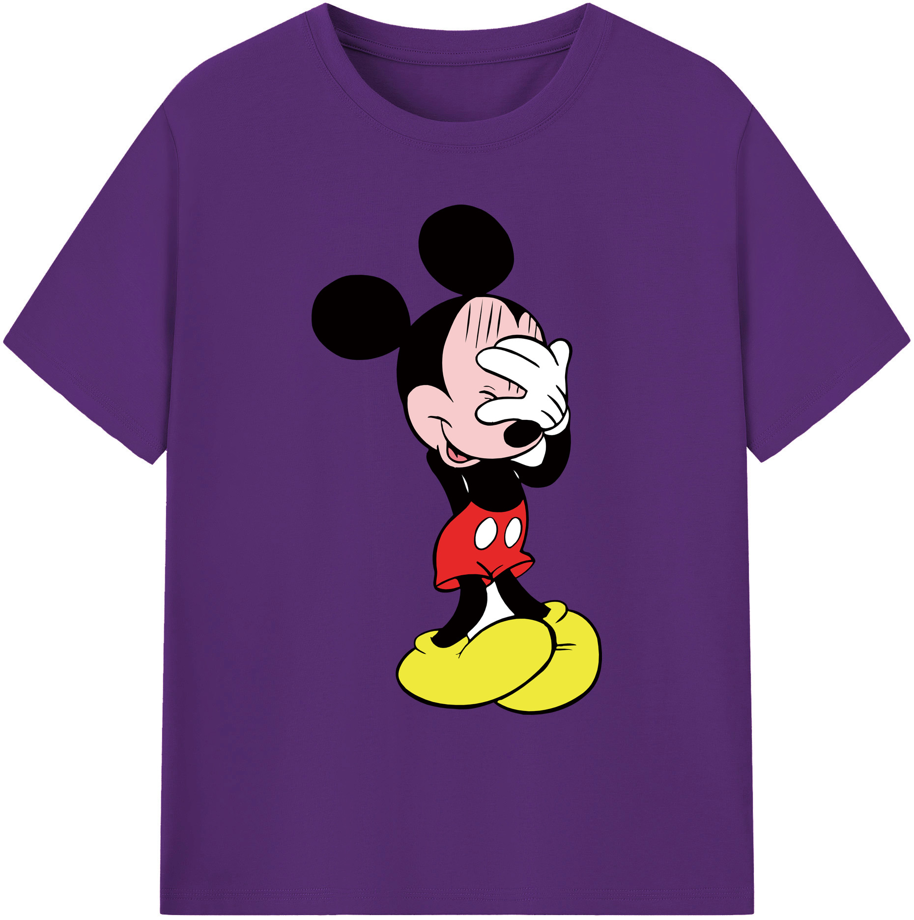 ミッキーマウス Mickey Mouse 綿100％ メンズ半袖Tシャツ｜肌触りやわらか＆通気性