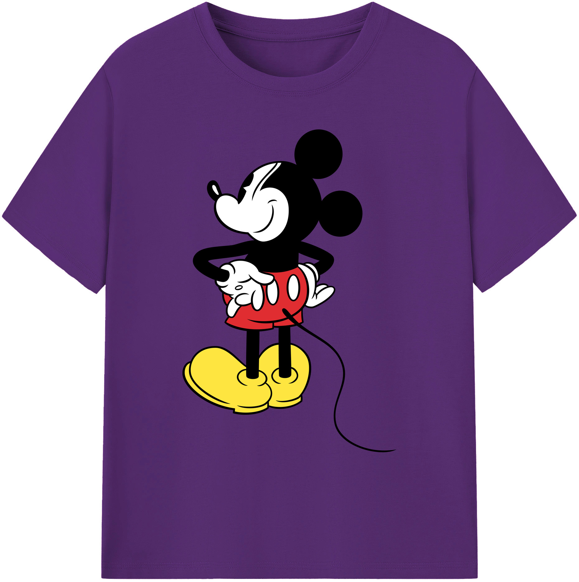 ミッキーマウス Mickey Mouse 綿100％ メンズ半袖Tシャツ｜肌触りやわらか＆通気性