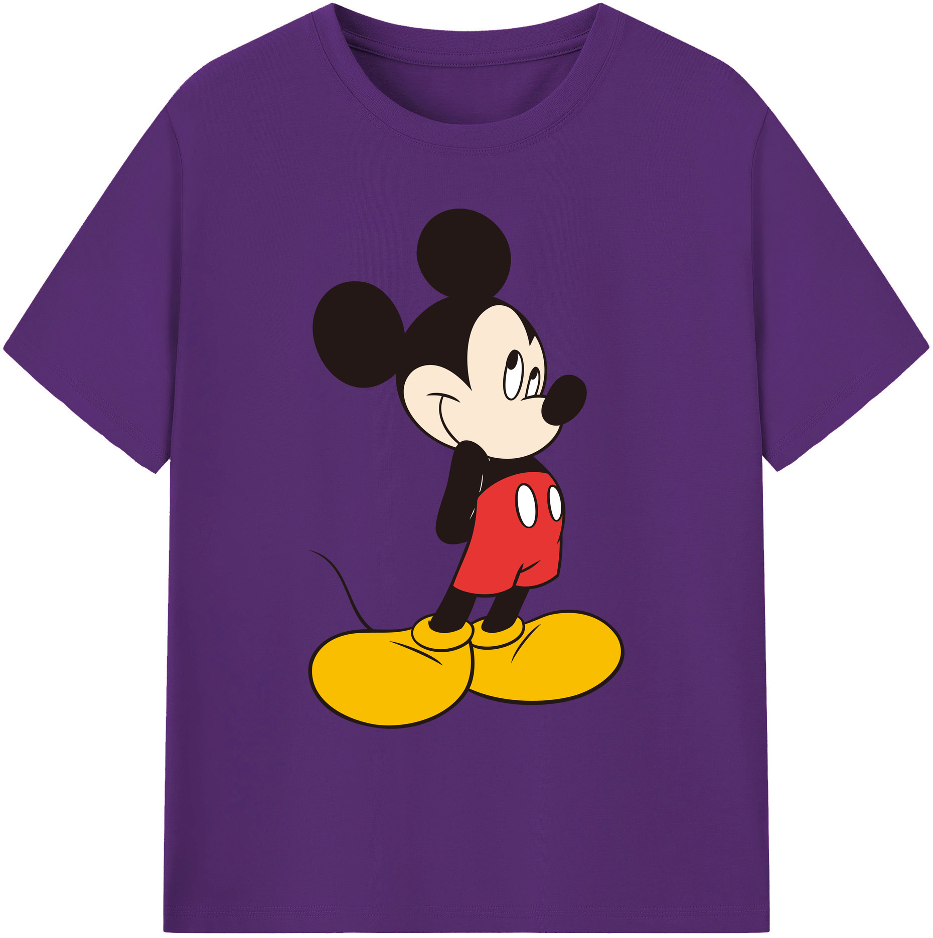 ミッキーマウス Mickey Mouse 綿100％ メンズ半袖Tシャツ｜肌触りやわらか＆通気性