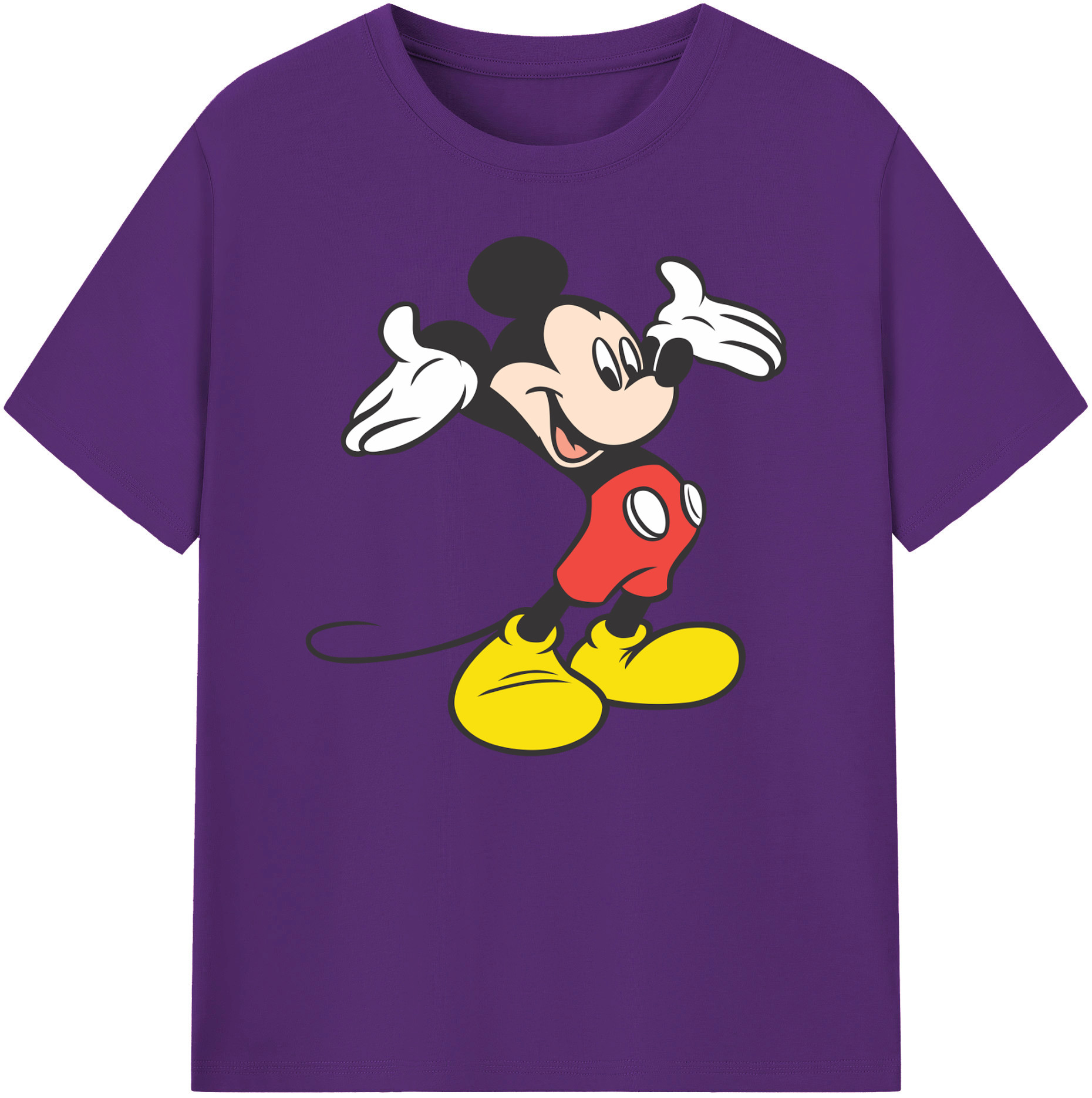 ミッキーマウス Mickey Mouse 綿100％ メンズ半袖Tシャツ｜肌触りやわらか＆通気性