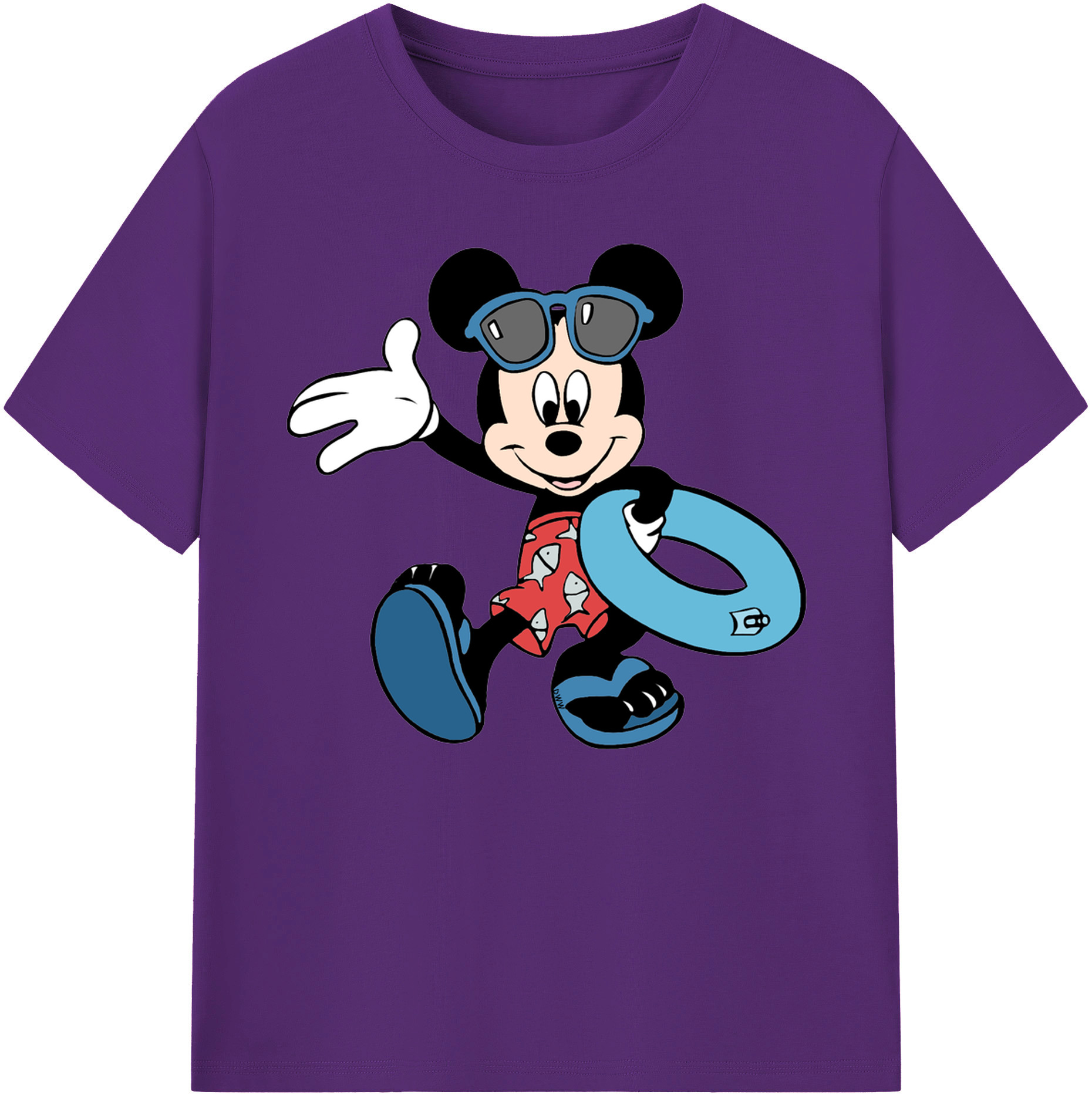 ミッキーマウス Mickey Mouse 綿100％ メンズ半袖Tシャツ｜肌触りやわらか＆通気性