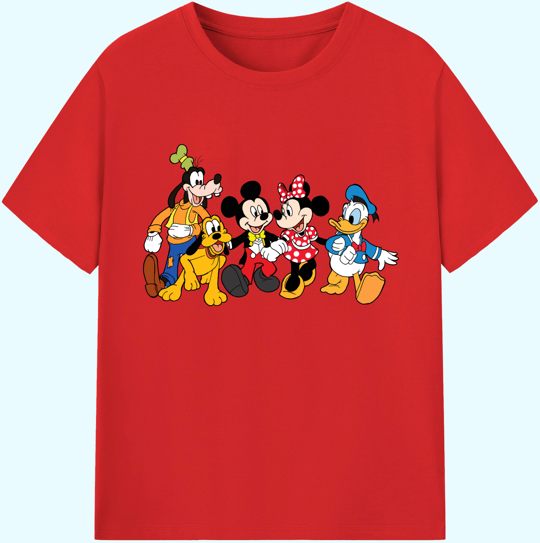 ミッキーマウス Mickey Mouse 綿100％ メンズ半袖Tシャツ｜肌触りやわらか＆通気性