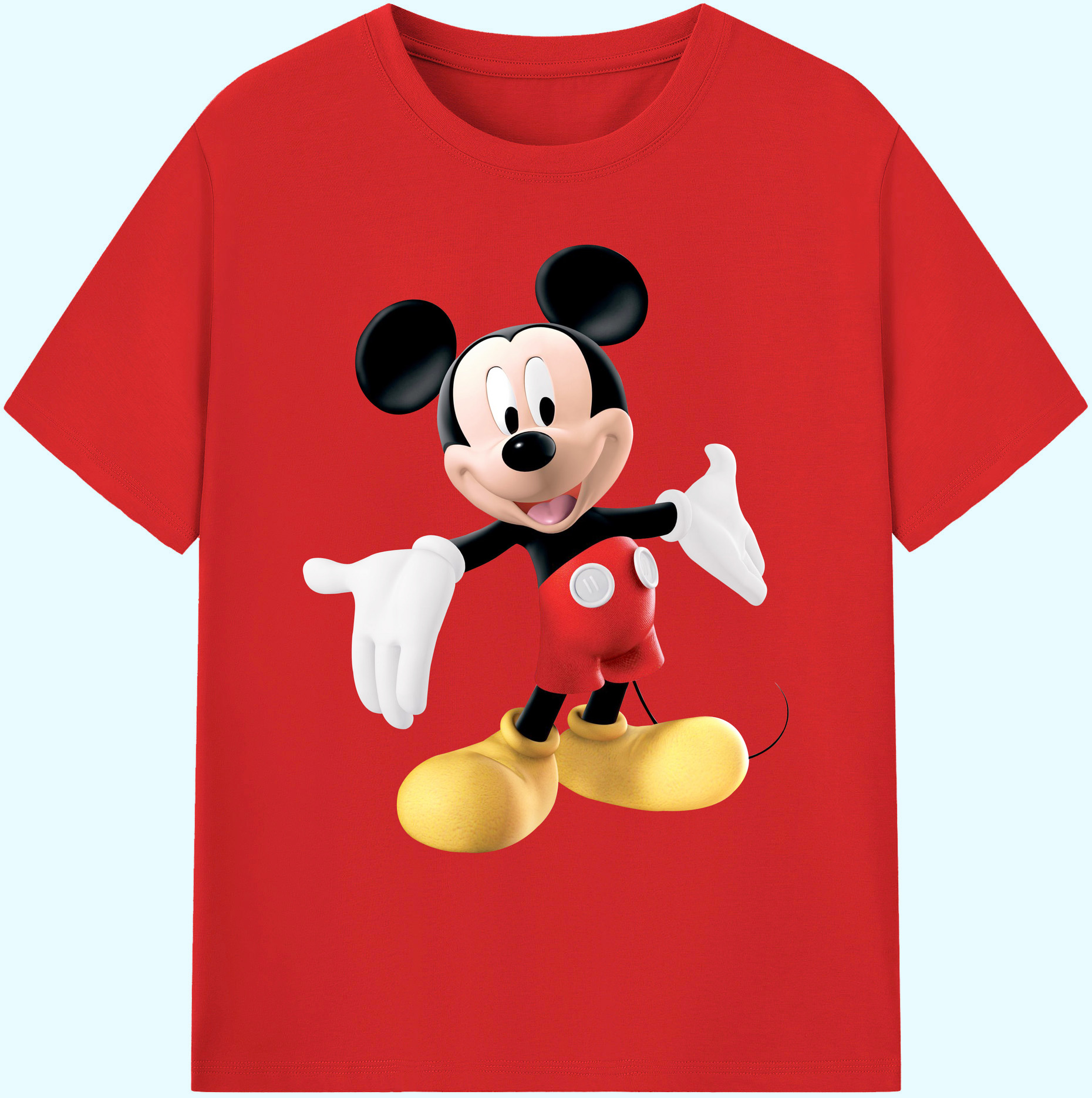 ミッキーマウス Mickey Mouse 綿100％ メンズ半袖Tシャツ｜肌触りやわらか＆通気性