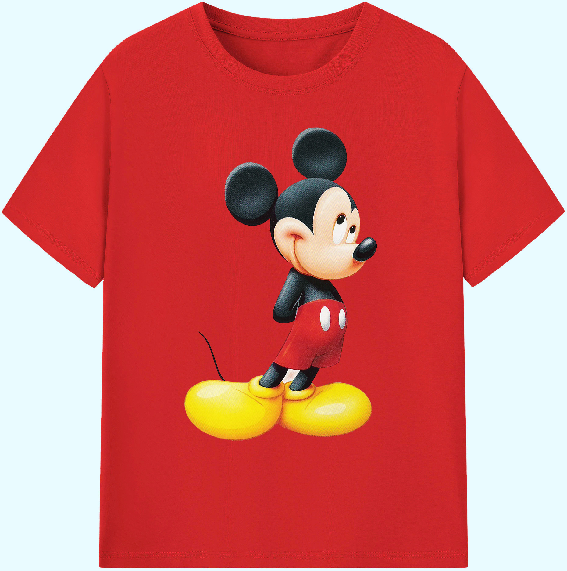 ミッキーマウス Mickey Mouse 綿100％ メンズ半袖Tシャツ｜肌触りやわらか＆通気性