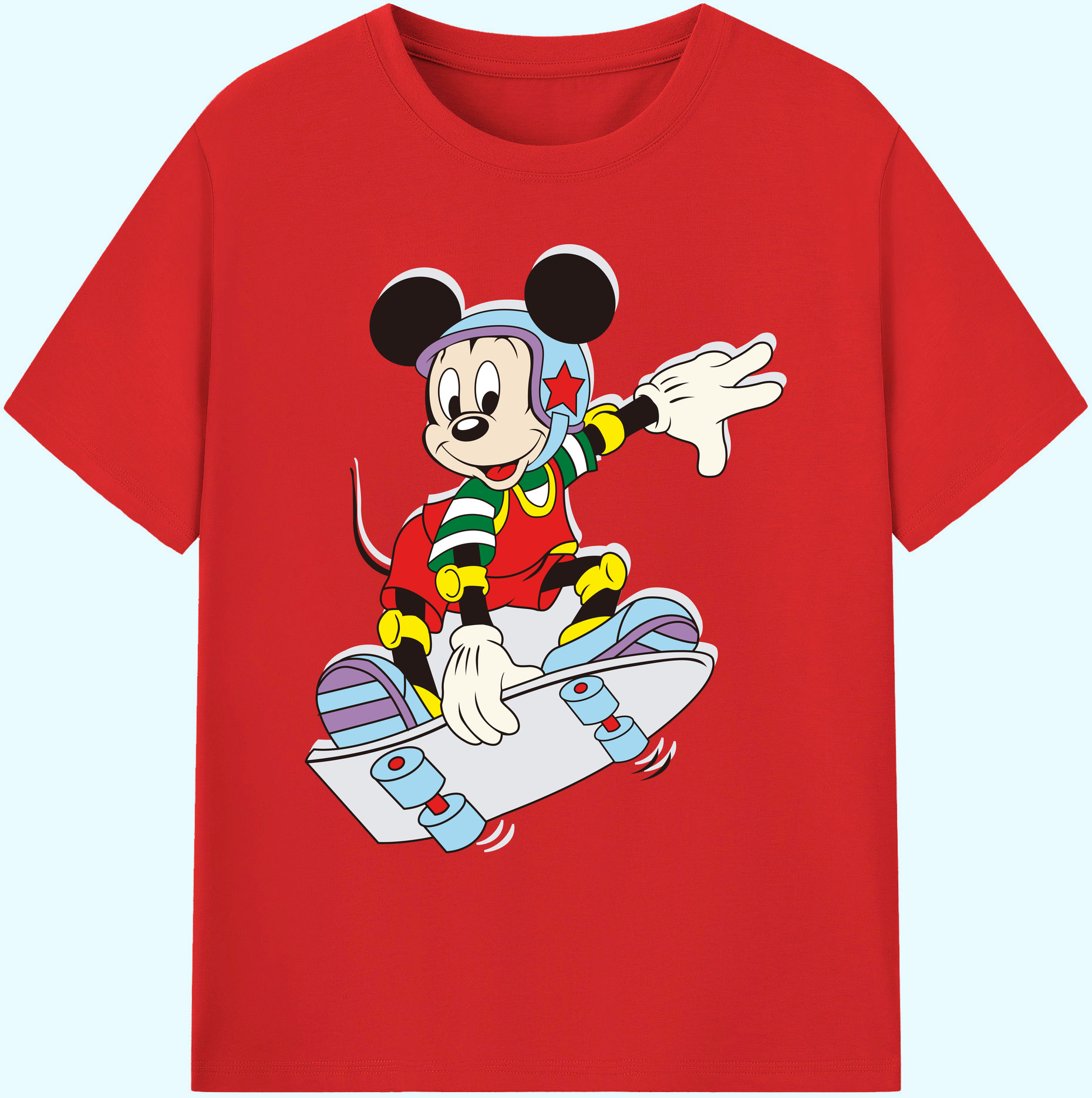 ミッキーマウス Mickey Mouse 綿100％ メンズ半袖Tシャツ｜肌触りやわらか＆通気性