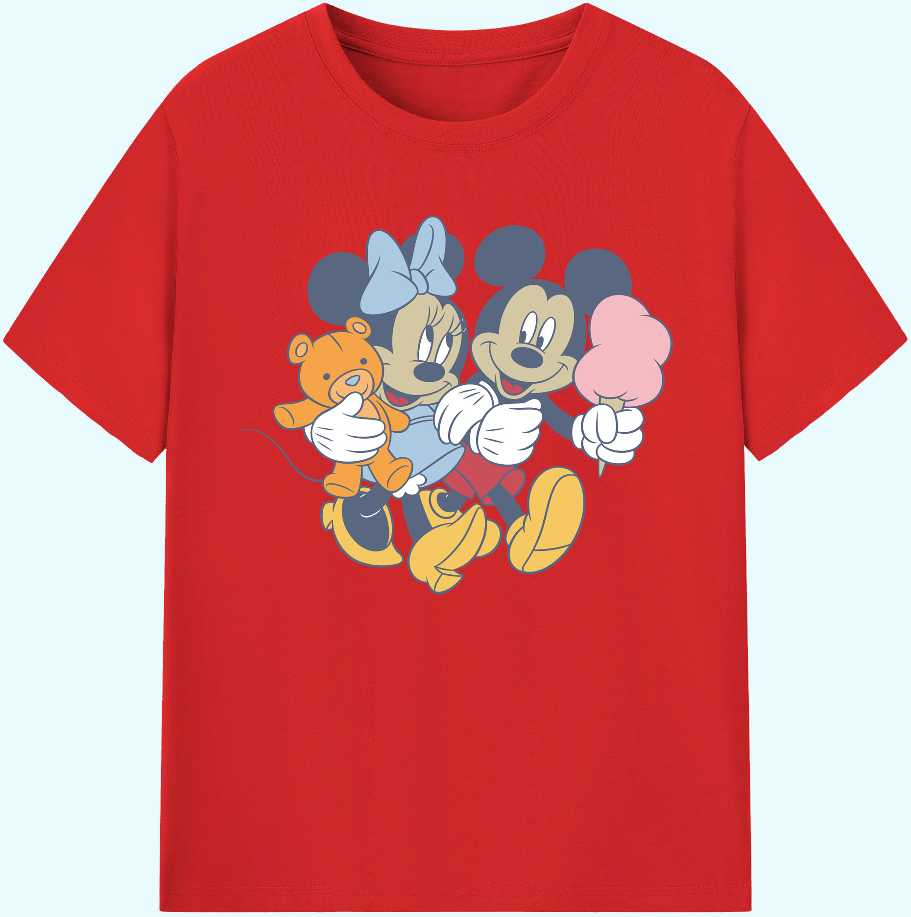 ミッキーマウス Mickey Mouse 綿100％ メンズ半袖Tシャツ｜肌触りやわらか＆通気性