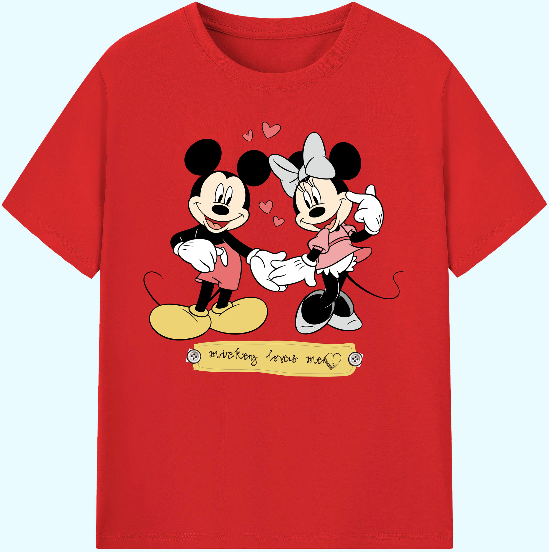 ミッキーマウス Mickey Mouse 綿100％ メンズ半袖Tシャツ｜肌触りやわらか＆通気性