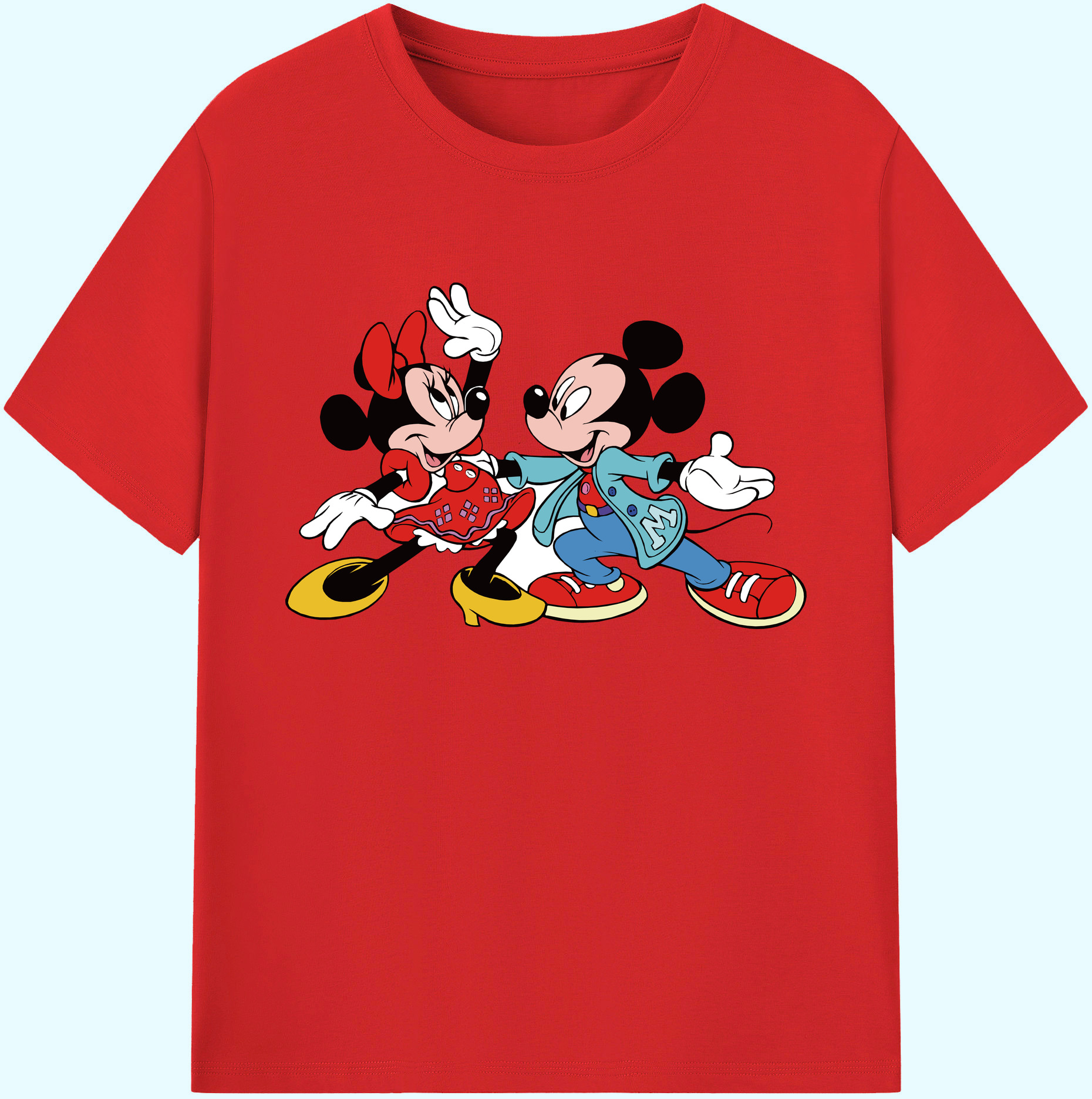 ミッキーマウス Mickey Mouse 綿100％ メンズ半袖Tシャツ｜肌触りやわらか＆通気性