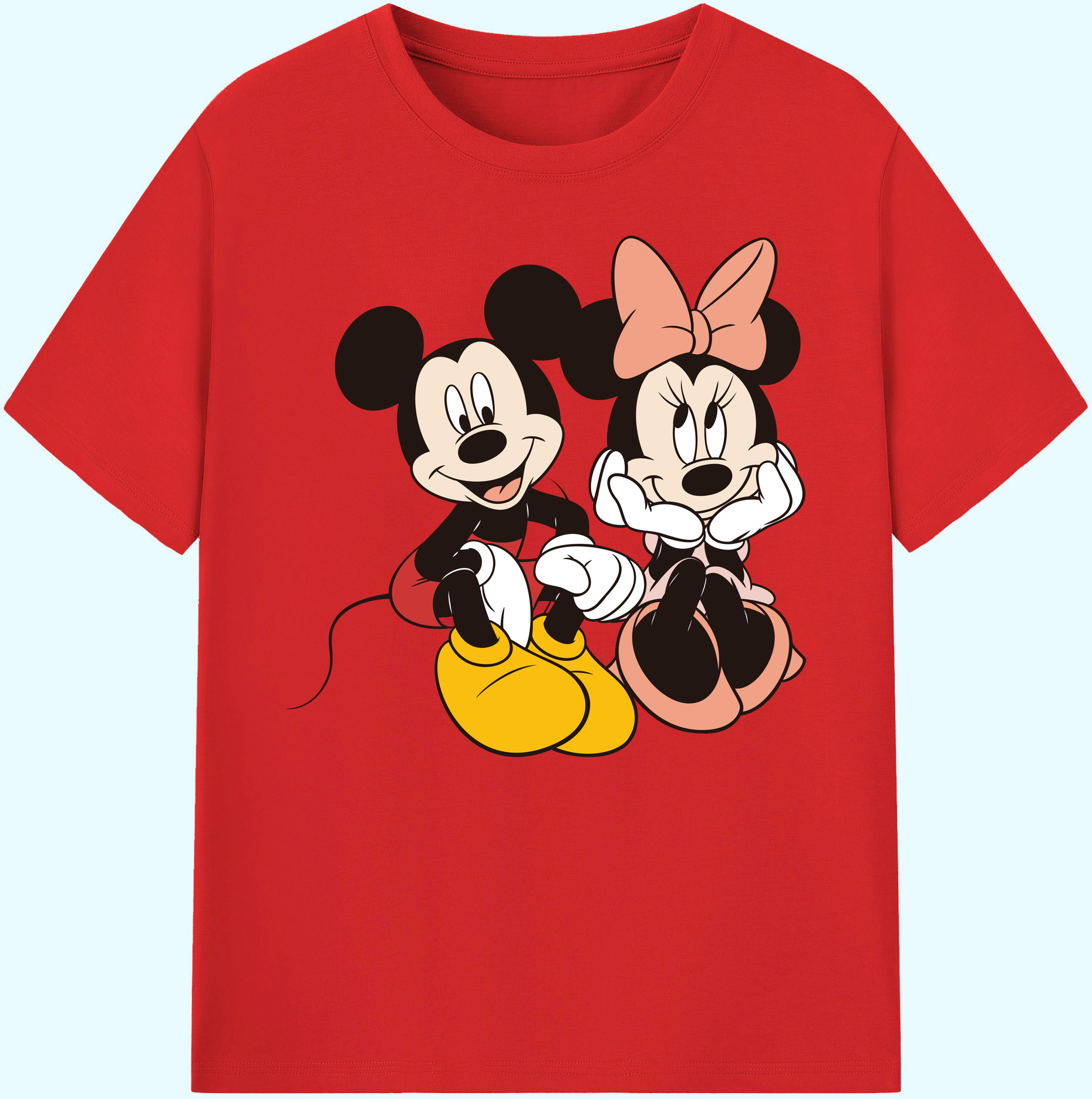 ミッキーマウス Mickey Mouse 綿100％ メンズ半袖Tシャツ｜肌触りやわらか＆通気性