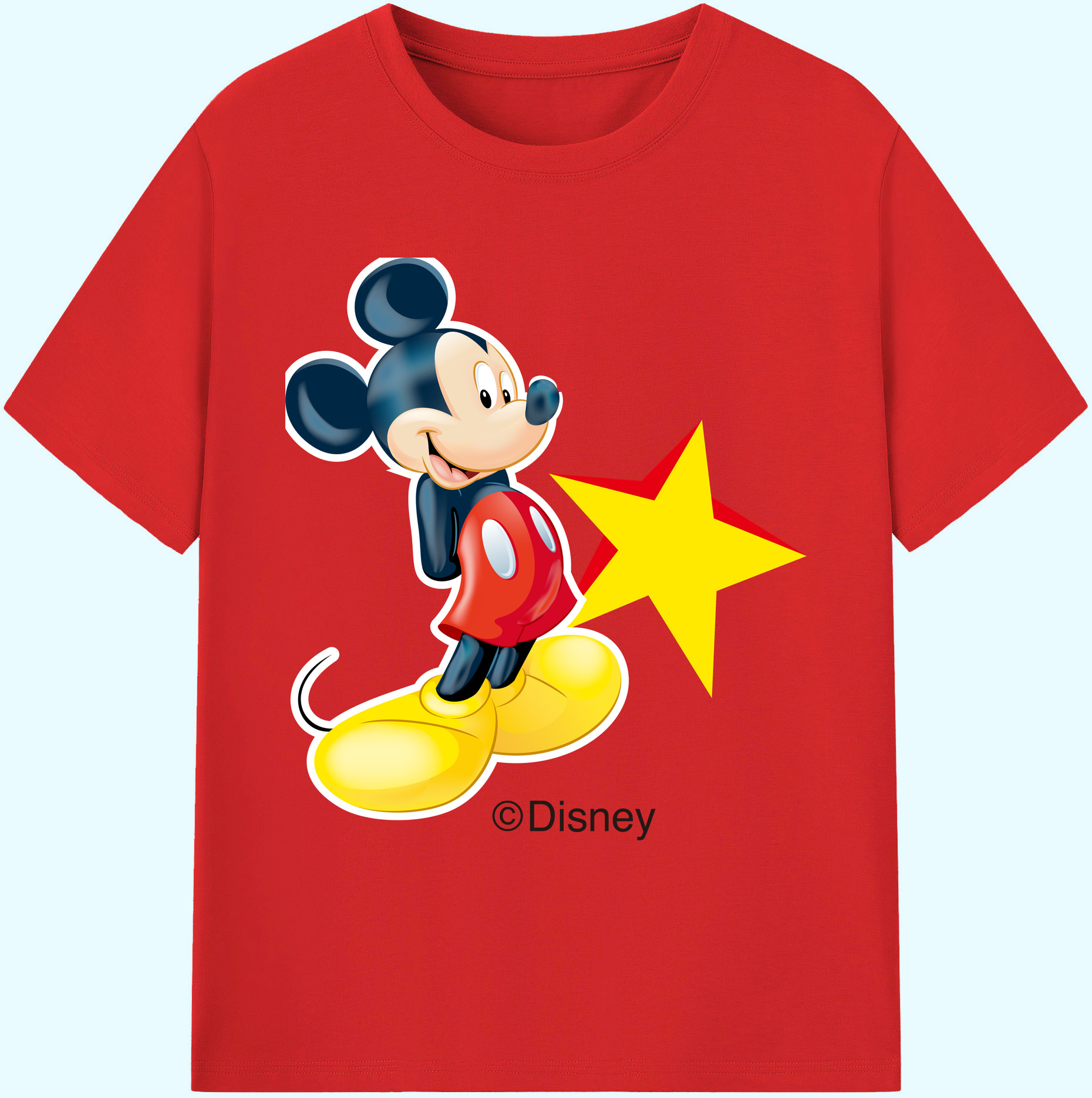 ミッキーマウス Mickey Mouse 綿100％ メンズ半袖Tシャツ｜肌触りやわらか＆通気性