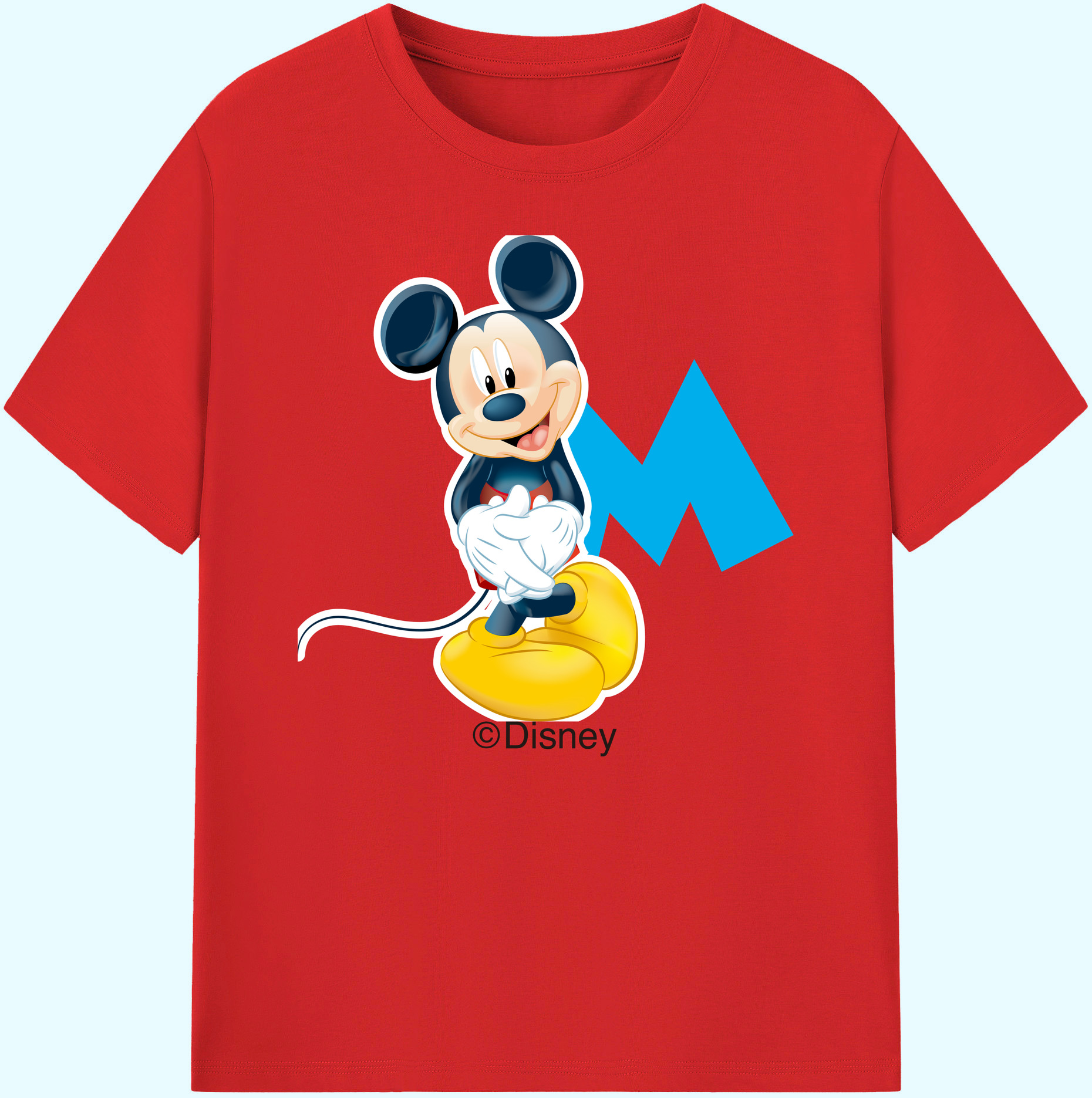 ミッキーマウス Mickey Mouse 綿100％ メンズ半袖Tシャツ｜肌触りやわらか＆通気性