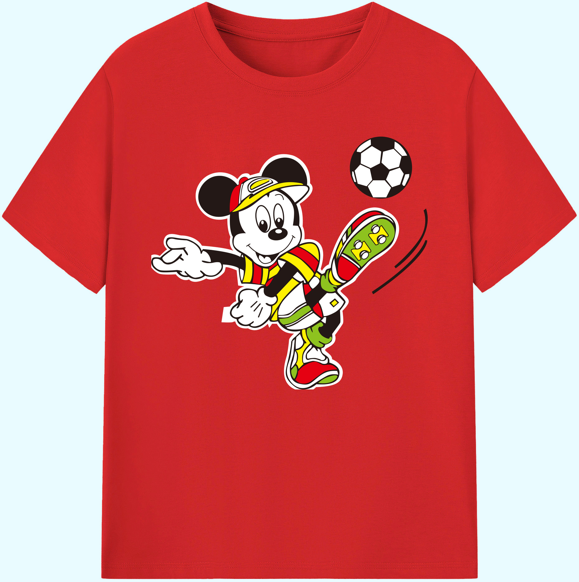 ミッキーマウス Mickey Mouse 綿100％ メンズ半袖Tシャツ｜肌触りやわらか＆通気性