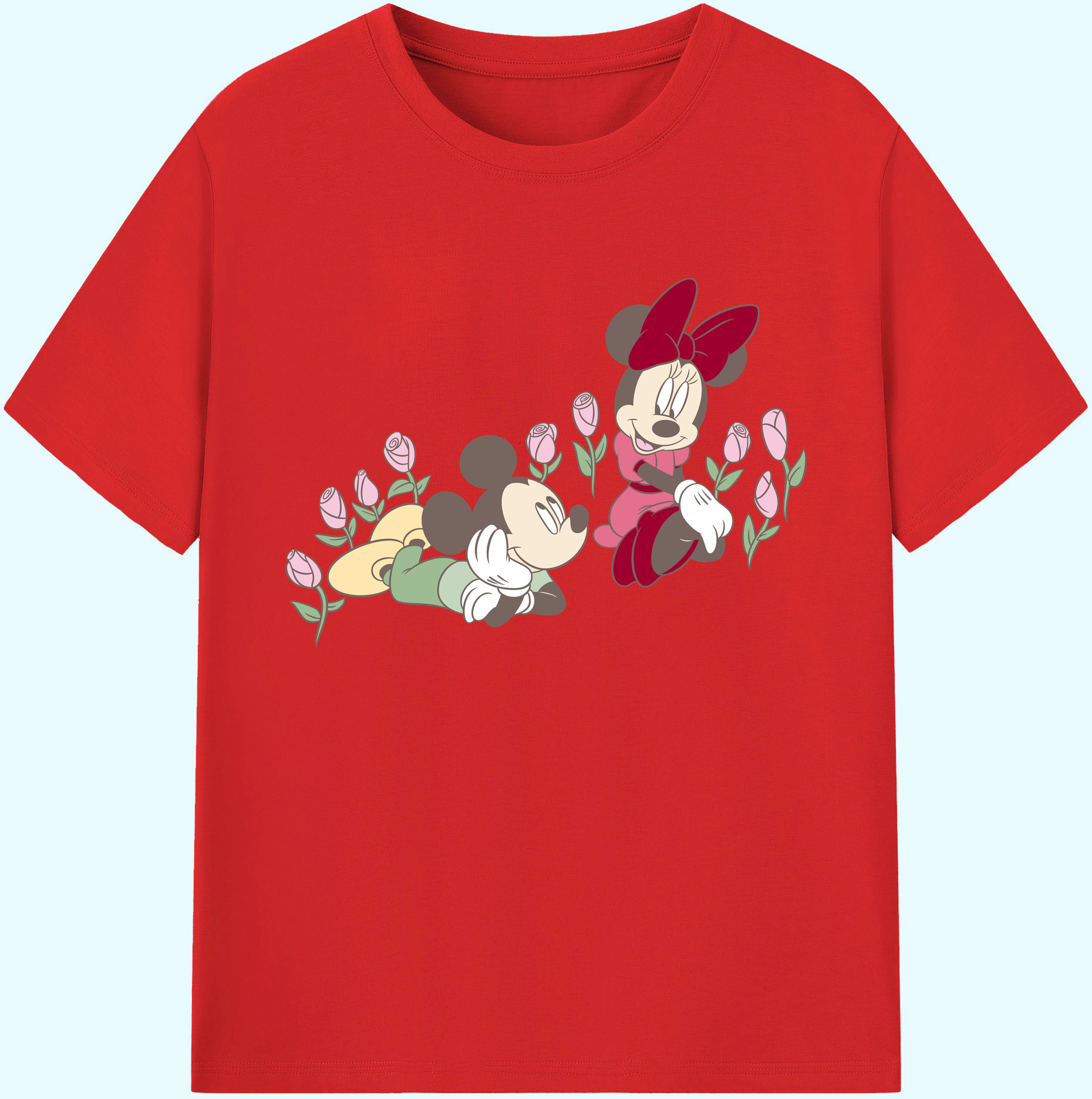 ミッキーマウス Mickey Mouse 綿100％ メンズ半袖Tシャツ｜肌触りやわらか＆通気性