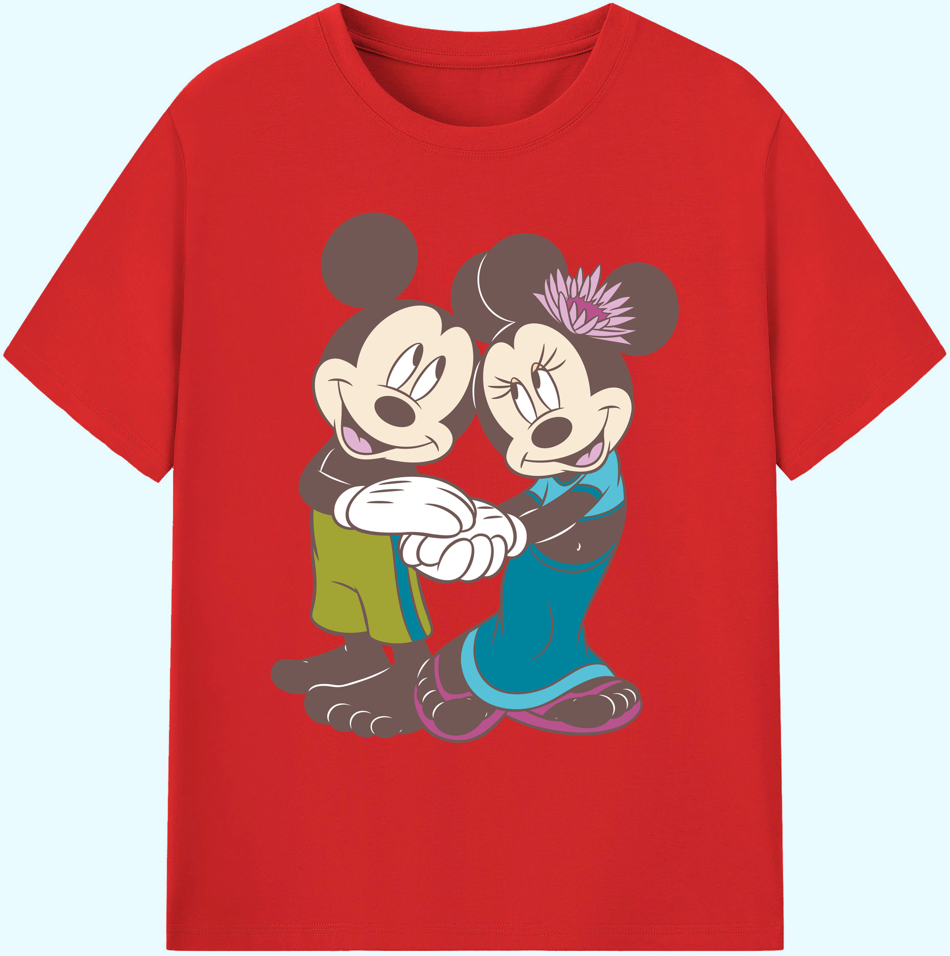 ミッキーマウス Mickey Mouse 綿100％ メンズ半袖Tシャツ｜肌触りやわらか＆通気性