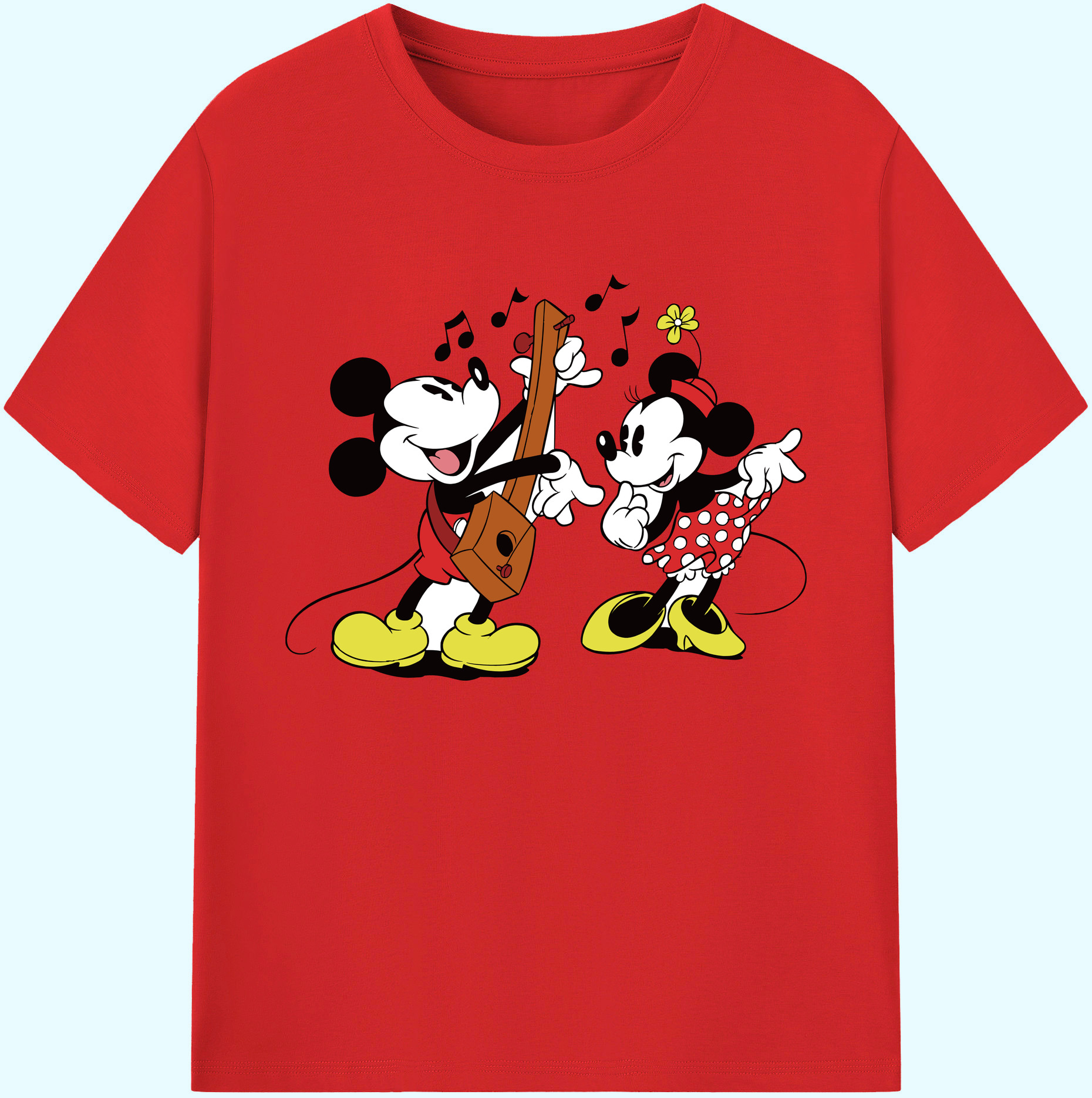 ミッキーマウス Mickey Mouse 綿100％ メンズ半袖Tシャツ｜肌触りやわらか＆通気性