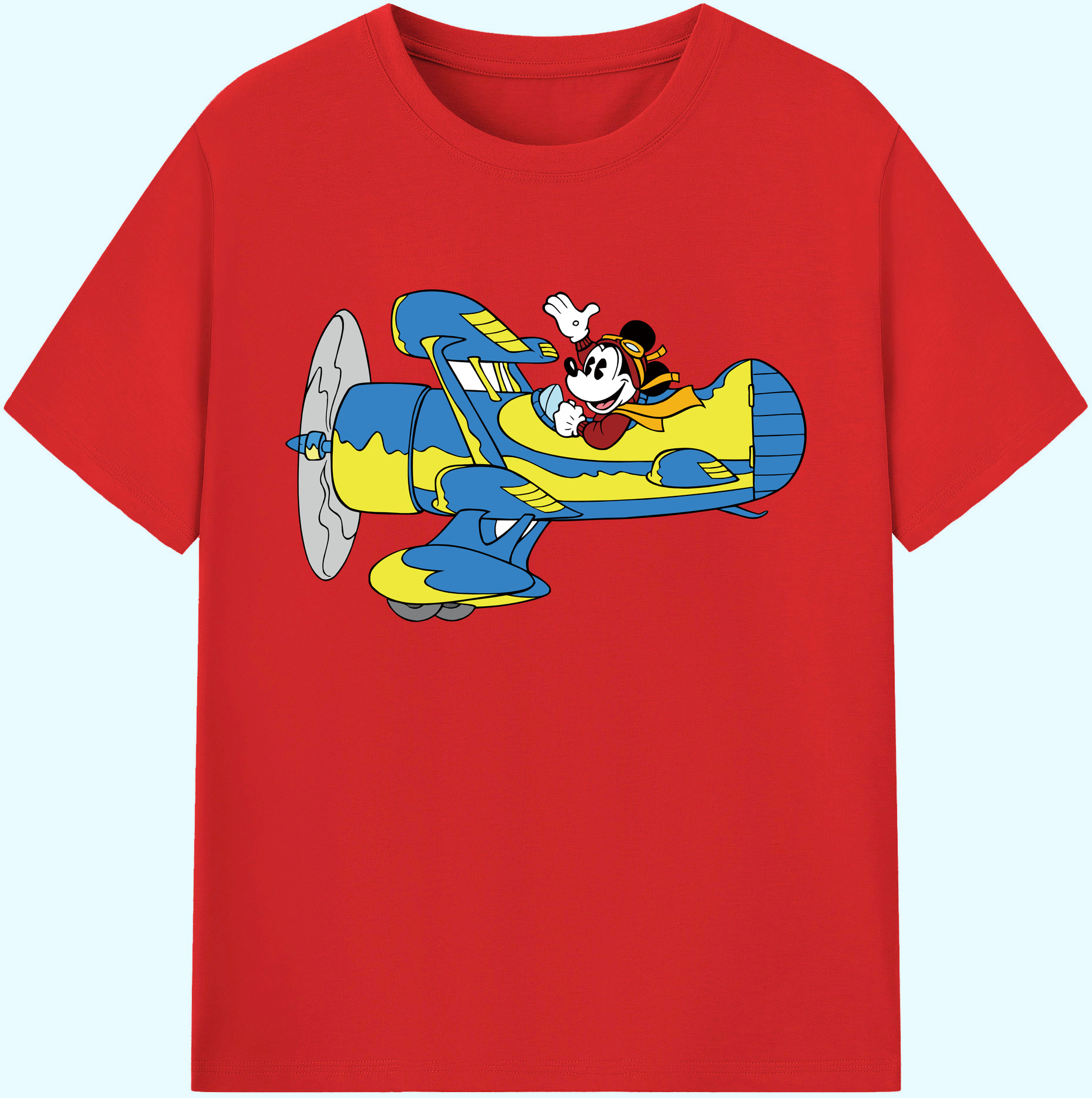 ミッキーマウス Mickey Mouse 綿100％ メンズ半袖Tシャツ｜肌触りやわらか＆通気性