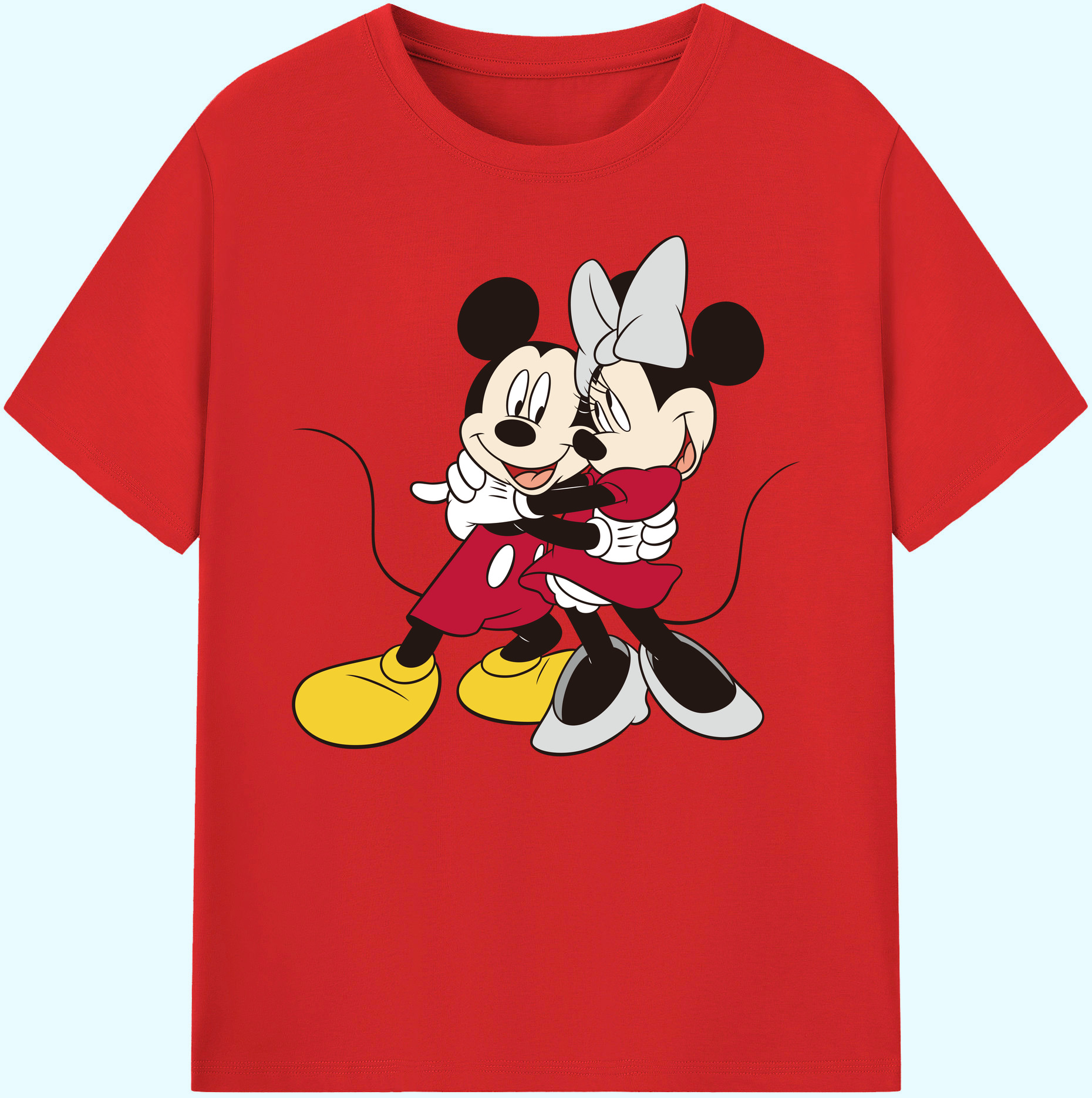 ミッキーマウス Mickey Mouse 綿100％ メンズ半袖Tシャツ｜肌触りやわらか＆通気性