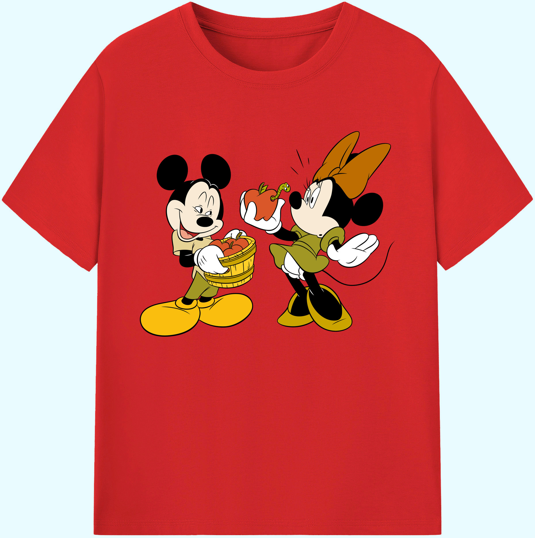 ミッキーマウス Mickey Mouse 綿100％ メンズ半袖Tシャツ｜肌触りやわらか＆通気性