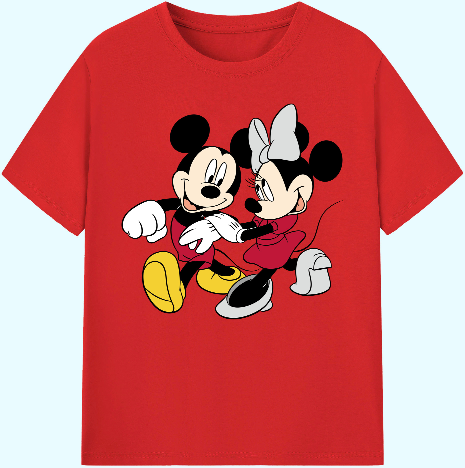 ミッキーマウス Mickey Mouse 綿100％ メンズ半袖Tシャツ｜肌触りやわらか＆通気性
