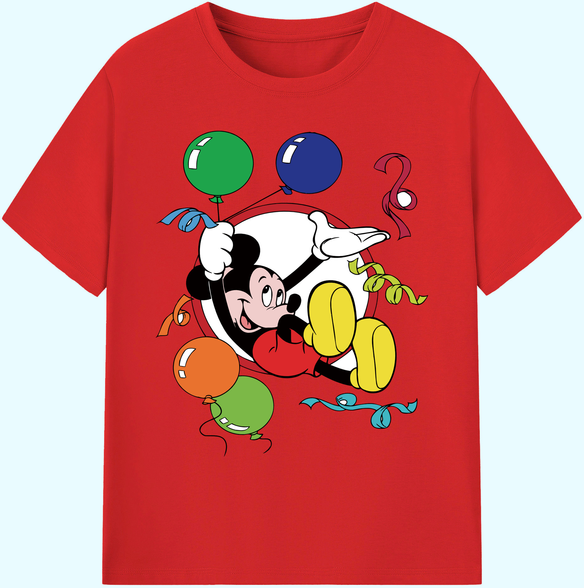 ミッキーマウス Mickey Mouse 綿100％ メンズ半袖Tシャツ｜肌触りやわらか＆通気性