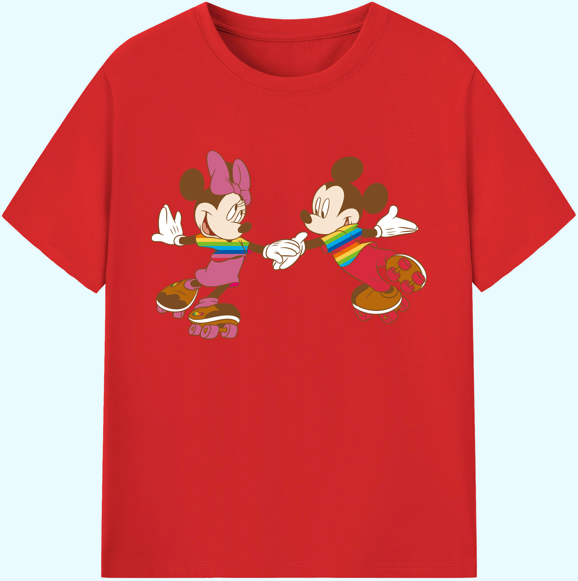 ミッキーマウス Mickey Mouse 綿100％ メンズ半袖Tシャツ｜肌触りやわらか＆通気性
