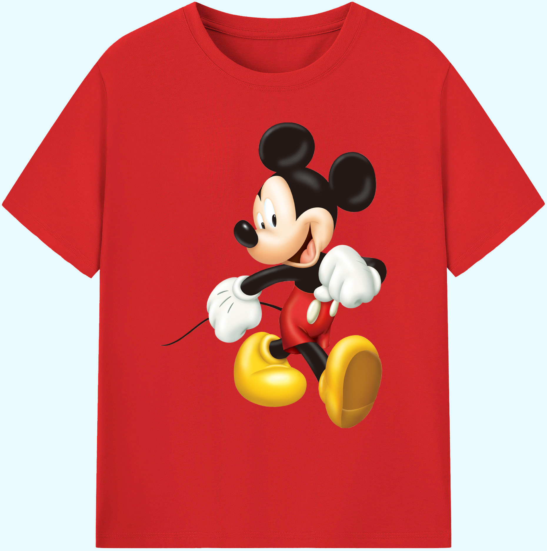 ミッキーマウス Mickey Mouse 綿100％ メンズ半袖Tシャツ｜肌触りやわらか＆通気性
