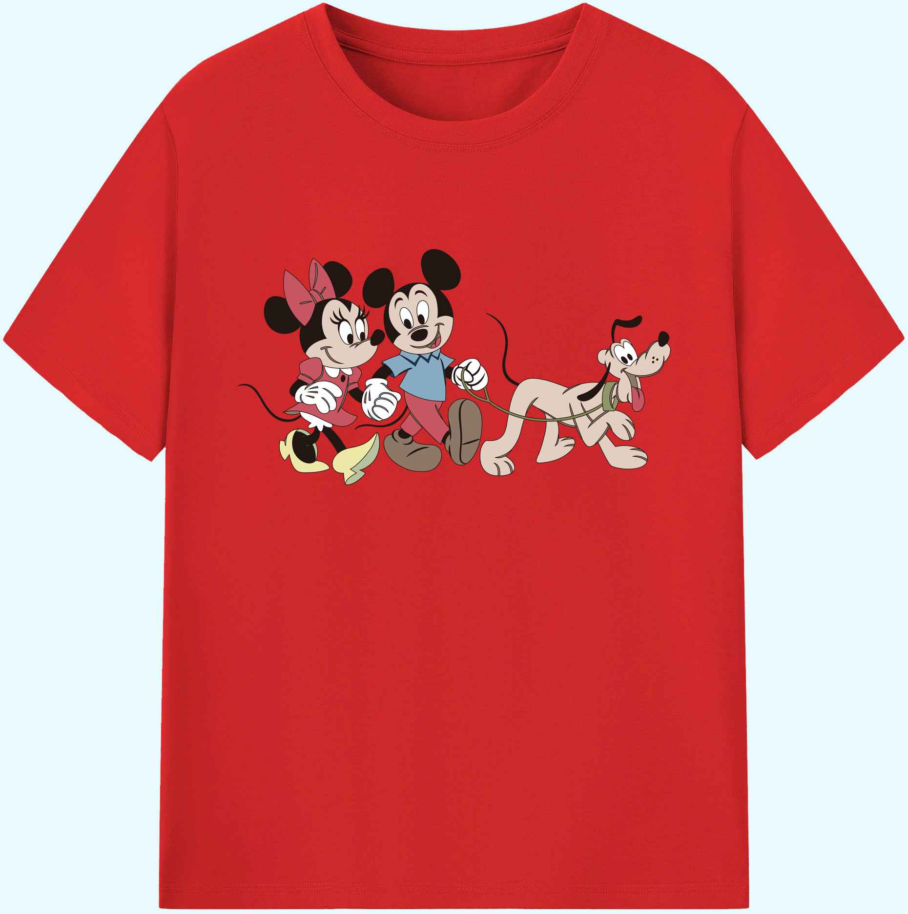 ミッキーマウス Mickey Mouse 綿100％ メンズ半袖Tシャツ｜肌触りやわらか＆通気性