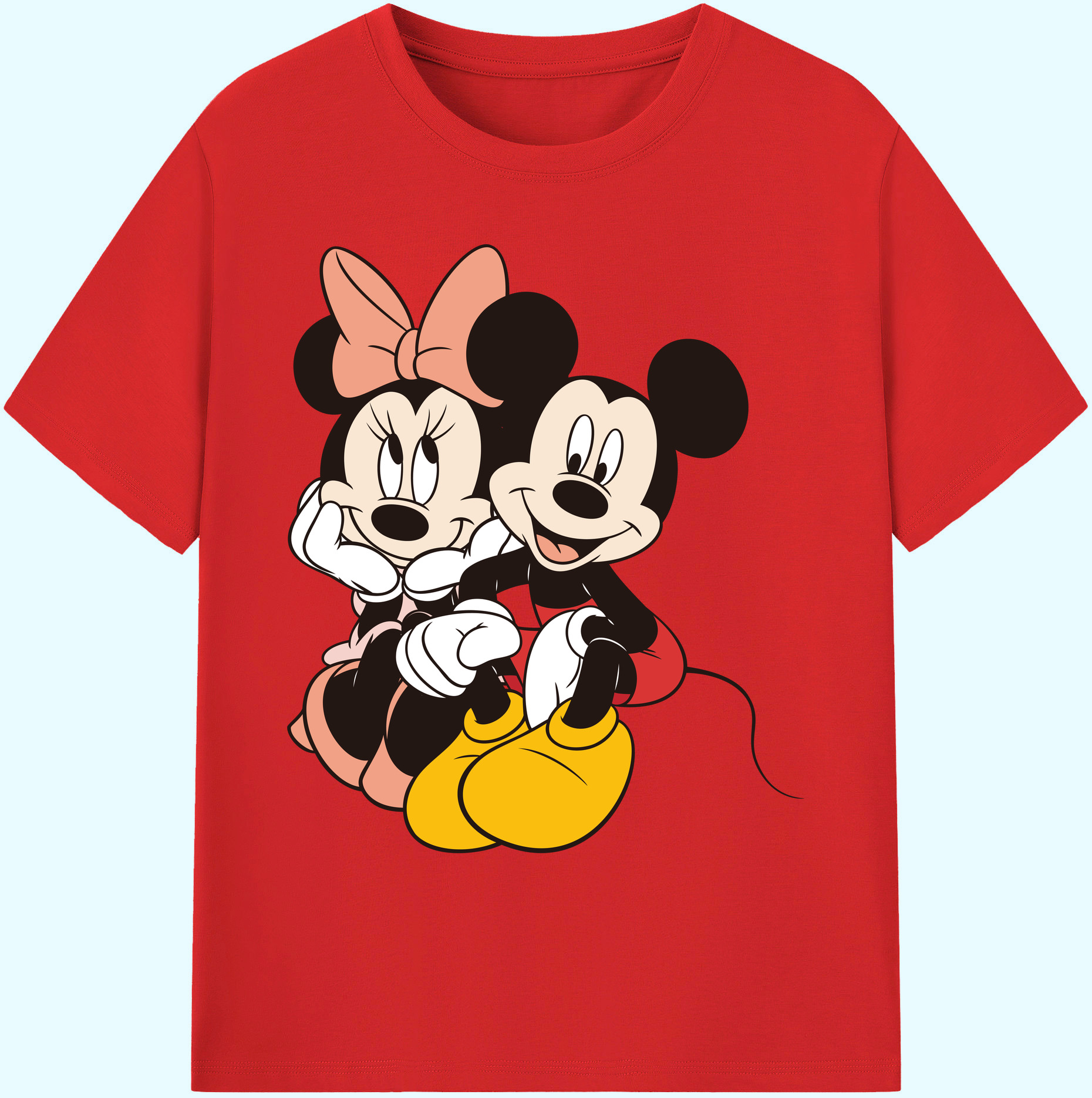 ミッキーマウス Mickey Mouse 綿100％ メンズ半袖Tシャツ｜肌触りやわらか＆通気性