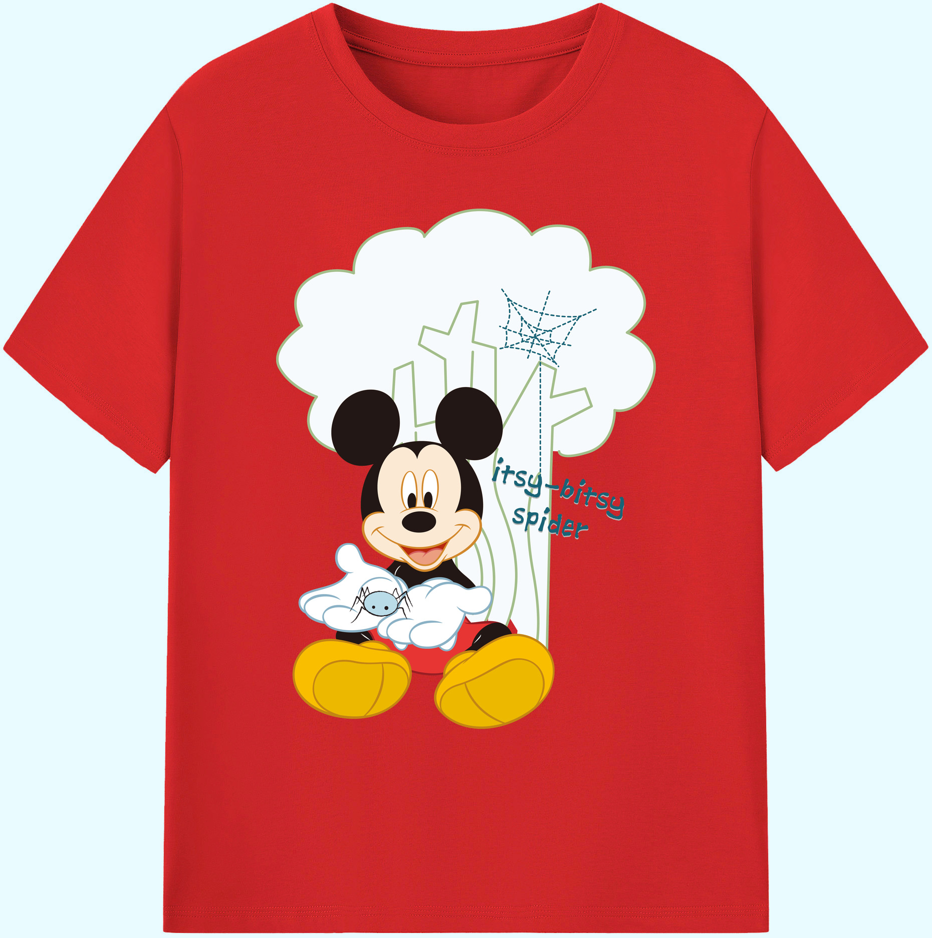 ミッキーマウス Mickey Mouse 綿100％ メンズ半袖Tシャツ｜肌触りやわらか＆通気性
