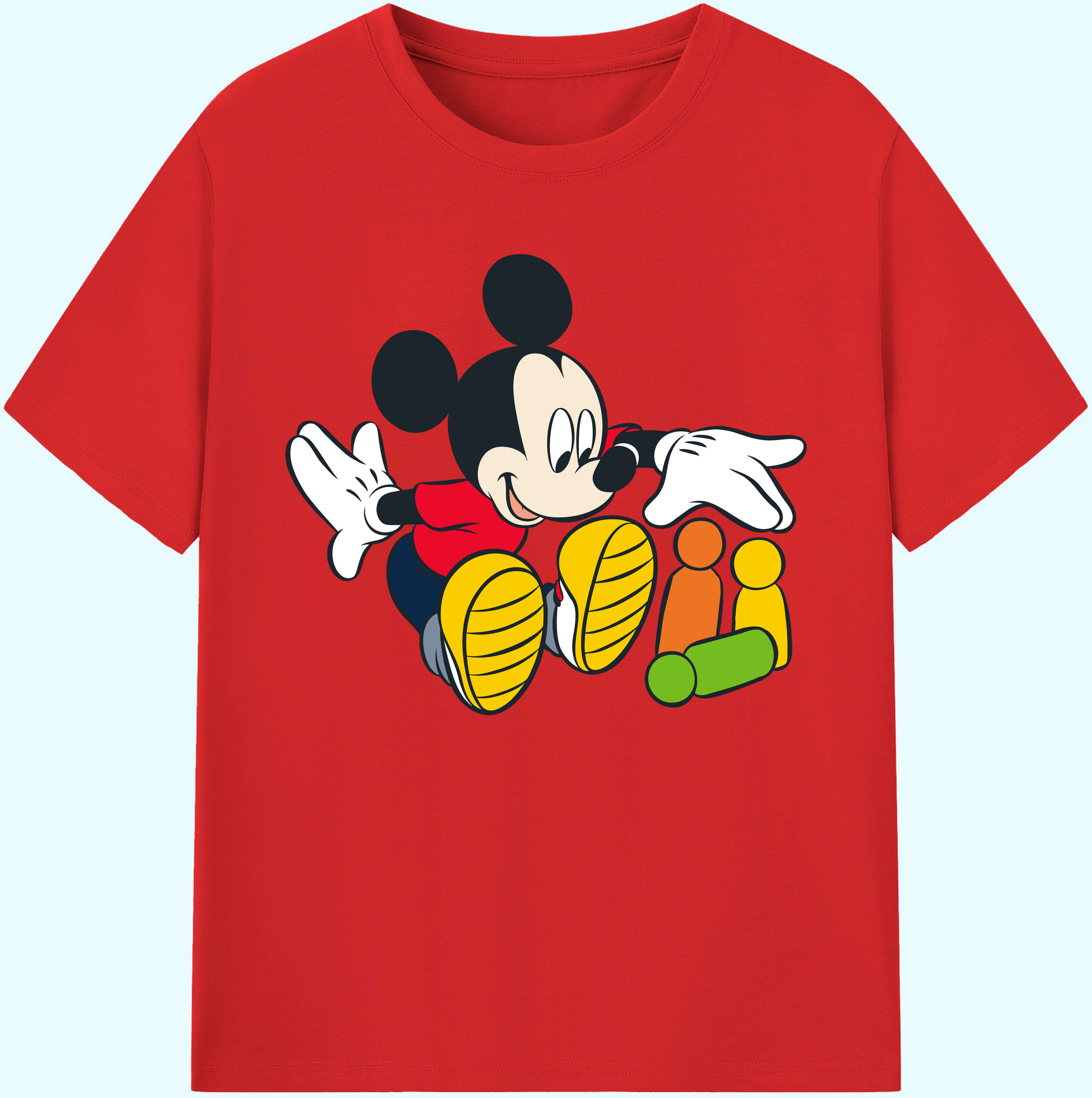 ミッキーマウス Mickey Mouse 綿100％ メンズ半袖Tシャツ｜肌触りやわらか＆通気性