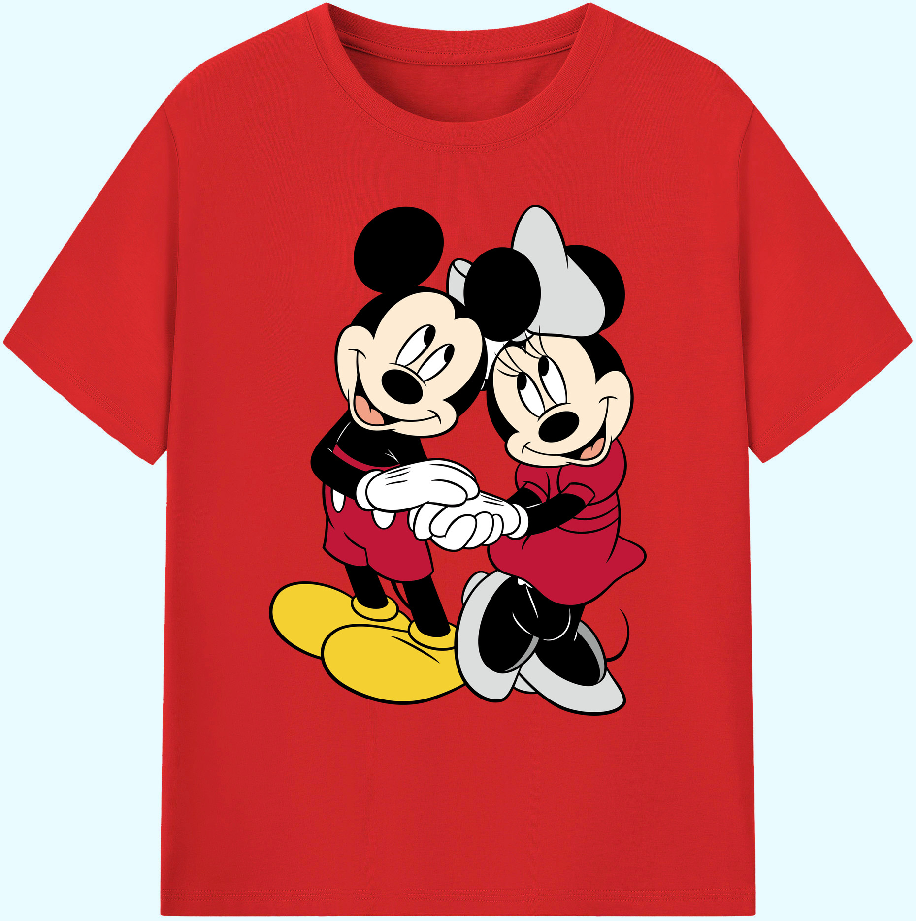 ミッキーマウス Mickey Mouse 綿100％ メンズ半袖Tシャツ｜肌触りやわらか＆通気性