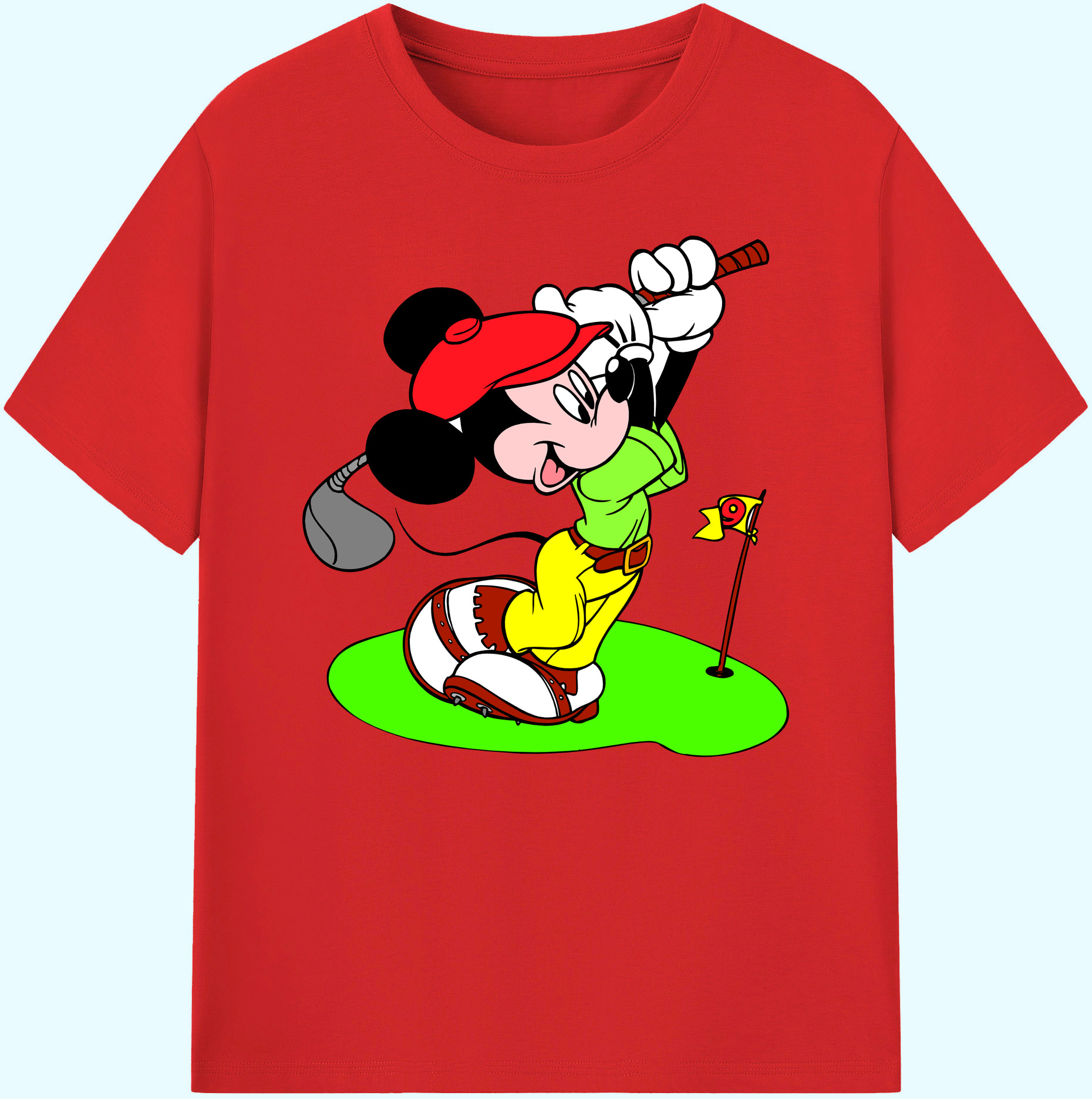 ミッキーマウス Mickey Mouse 綿100％ メンズ半袖Tシャツ｜肌触りやわらか＆通気性