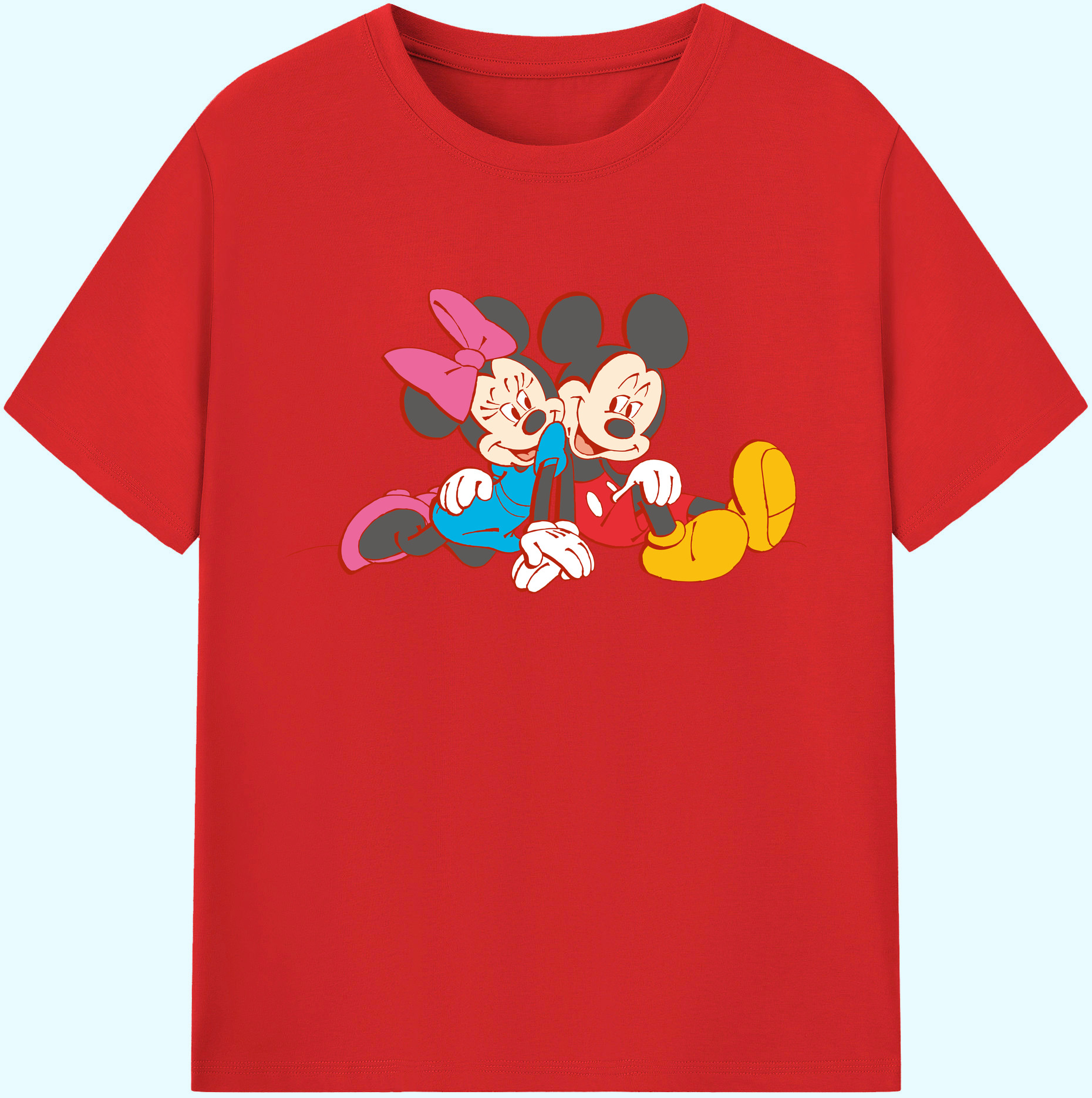 ミッキーマウス Mickey Mouse 綿100％ メンズ半袖Tシャツ｜肌触りやわらか＆通気性