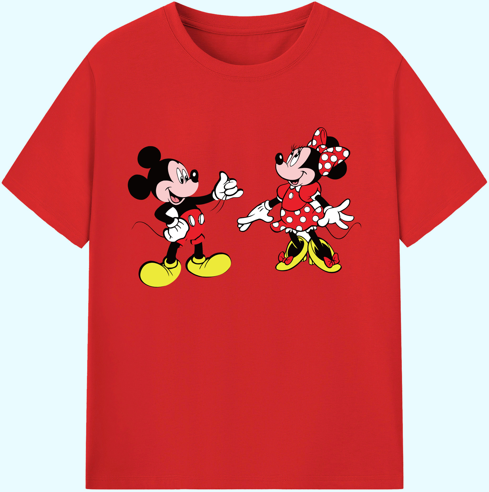 ミッキーマウス Mickey Mouse 綿100％ メンズ半袖Tシャツ｜肌触りやわらか＆通気性