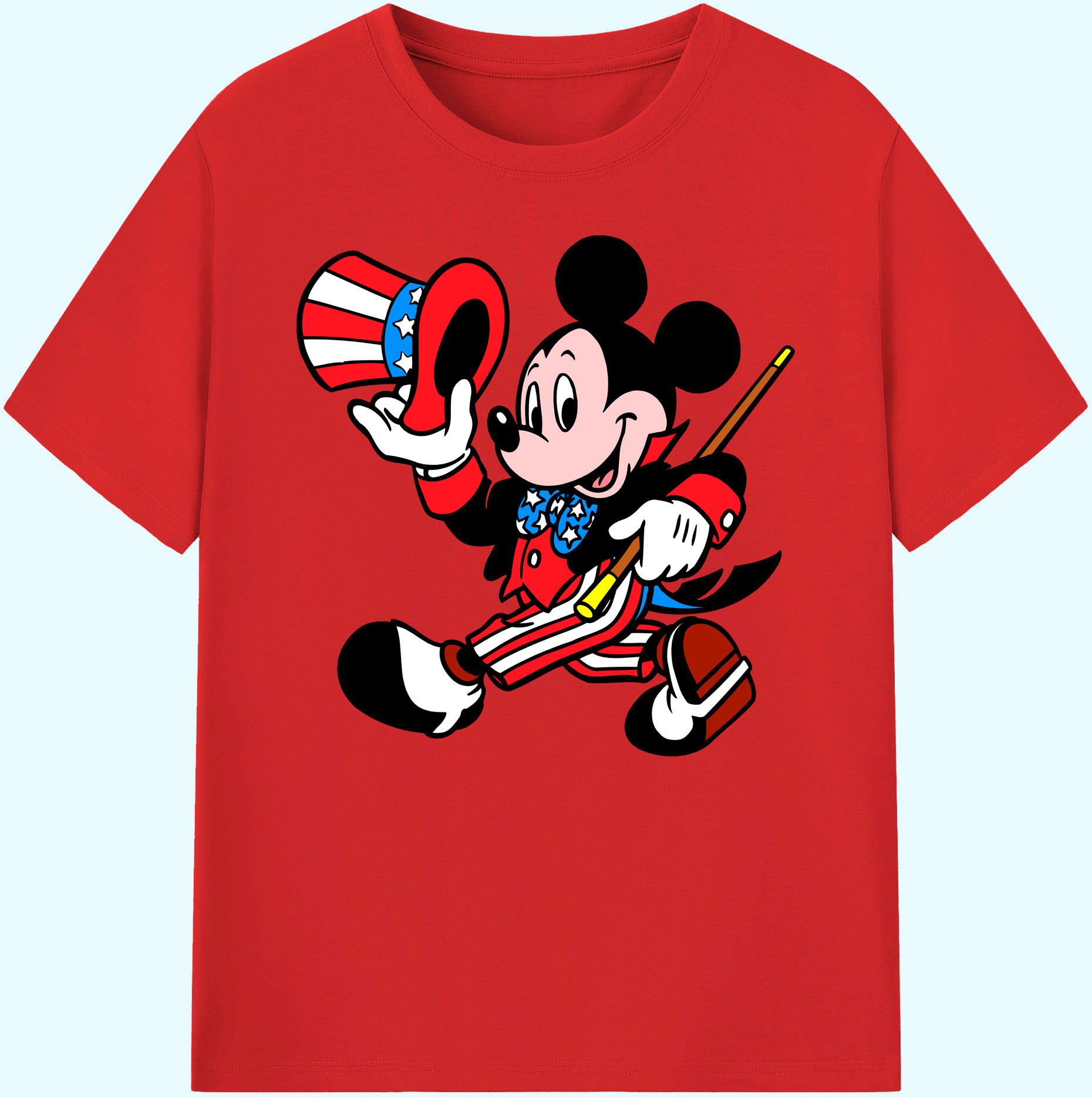 ミッキーマウス Mickey Mouse 綿100％ メンズ半袖Tシャツ｜肌触りやわらか＆通気性