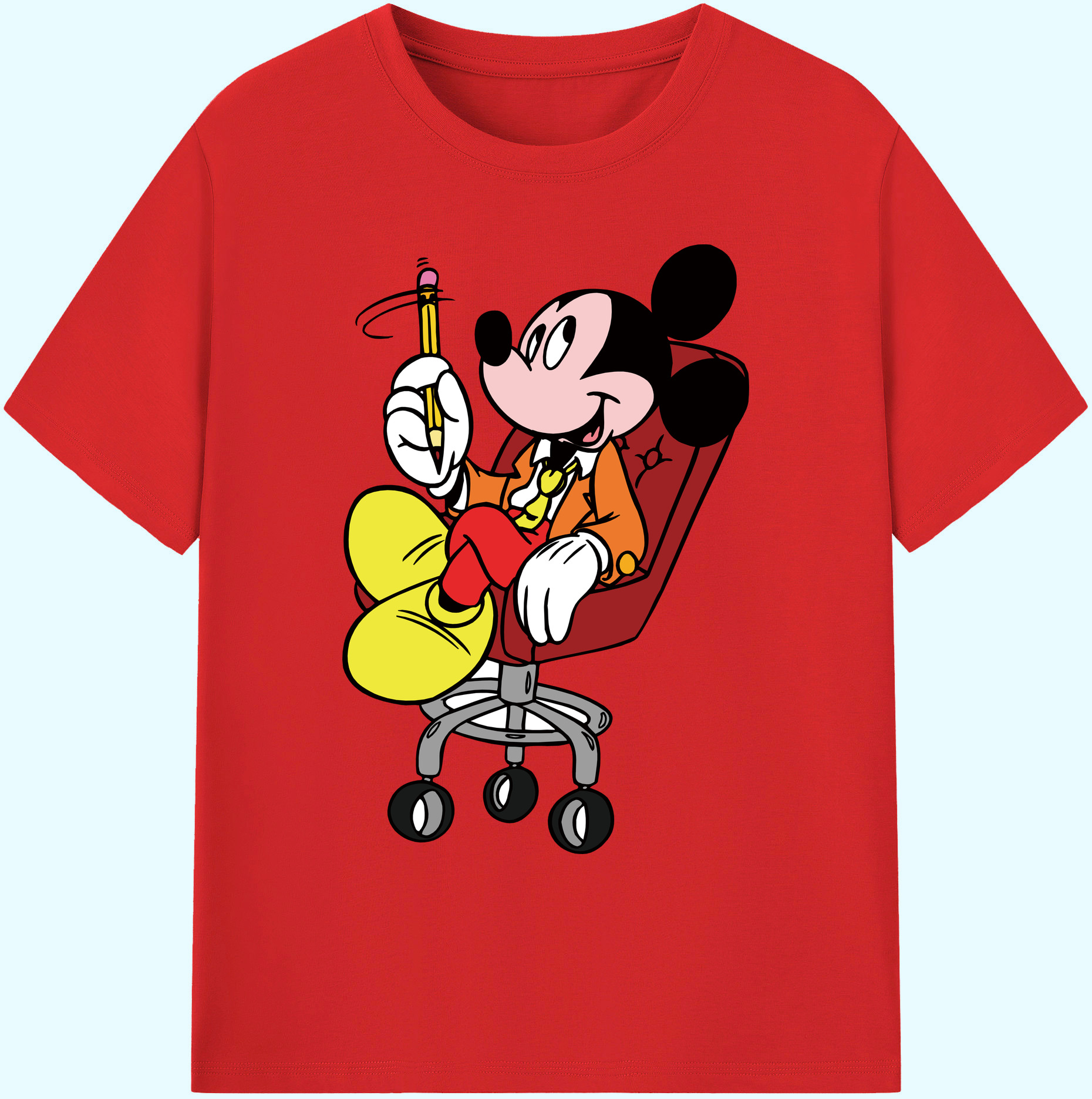 ミッキーマウス Mickey Mouse 綿100％ メンズ半袖Tシャツ｜肌触りやわらか＆通気性