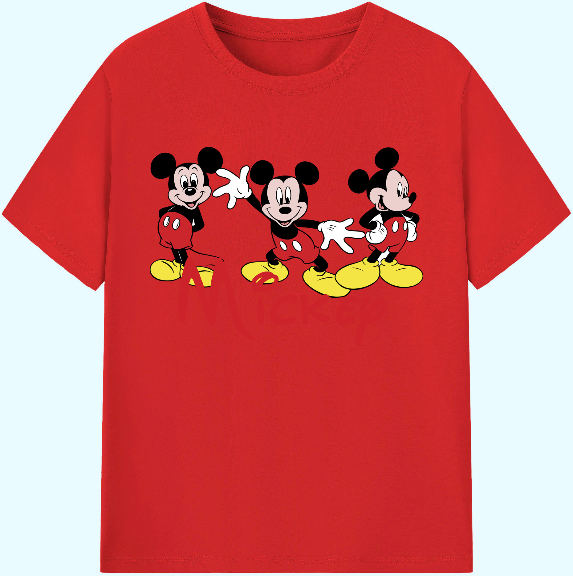 ミッキーマウス Mickey Mouse 綿100％ メンズ半袖Tシャツ｜肌触りやわらか＆通気性