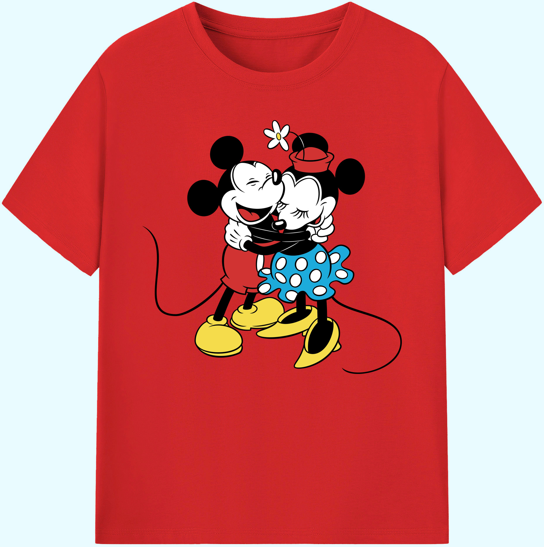 ミッキーマウス Mickey Mouse 綿100％ メンズ半袖Tシャツ｜肌触りやわらか＆通気性