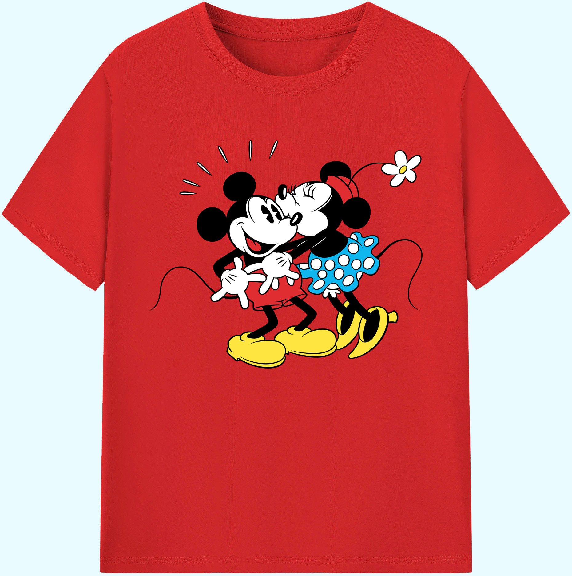 （画像用） ミッキーマウス Mickey Mouse 綿100％ メンズ半袖Tシャツ｜肌触りやわらか＆通気性