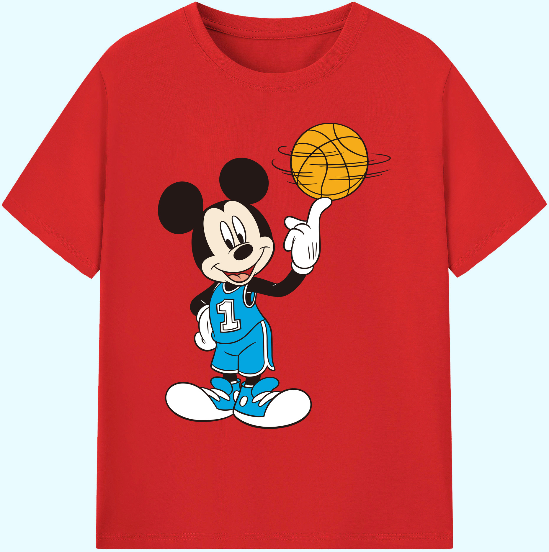ミッキーマウス Mickey Mouse 綿100％ メンズ半袖Tシャツ｜肌触りやわらか＆通気性