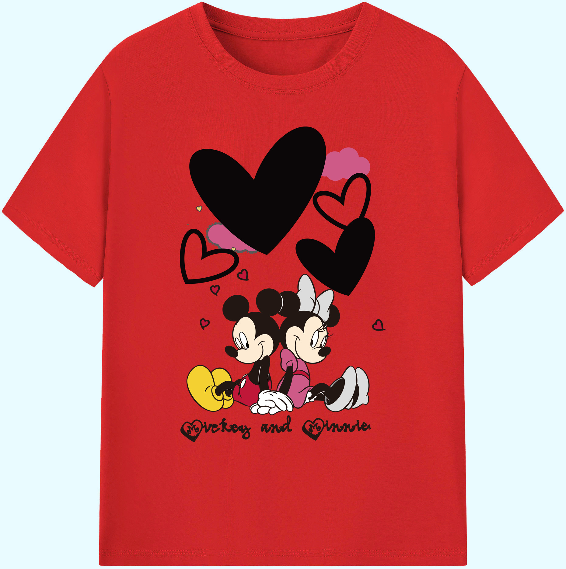 ミッキーマウス Mickey Mouse 綿100％ メンズ半袖Tシャツ｜肌触りやわらか＆通気性