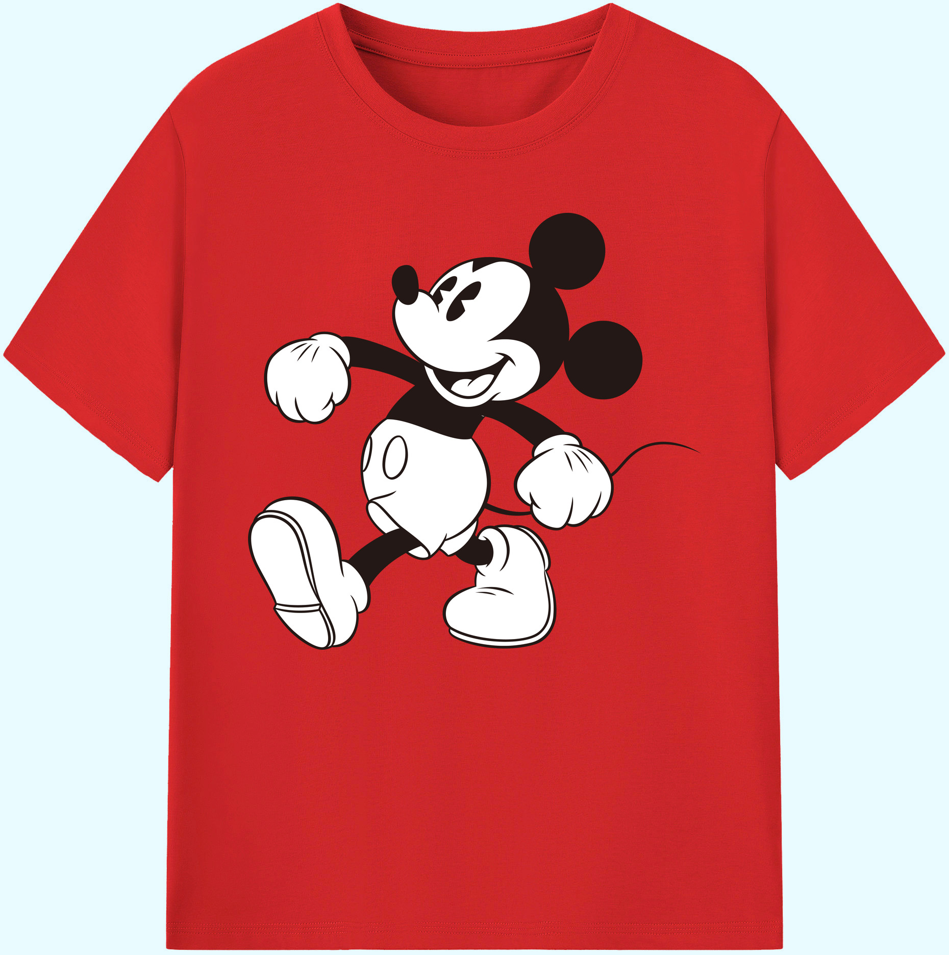 ミッキーマウス Mickey Mouse 綿100％ メンズ半袖Tシャツ｜肌触りやわらか＆通気性