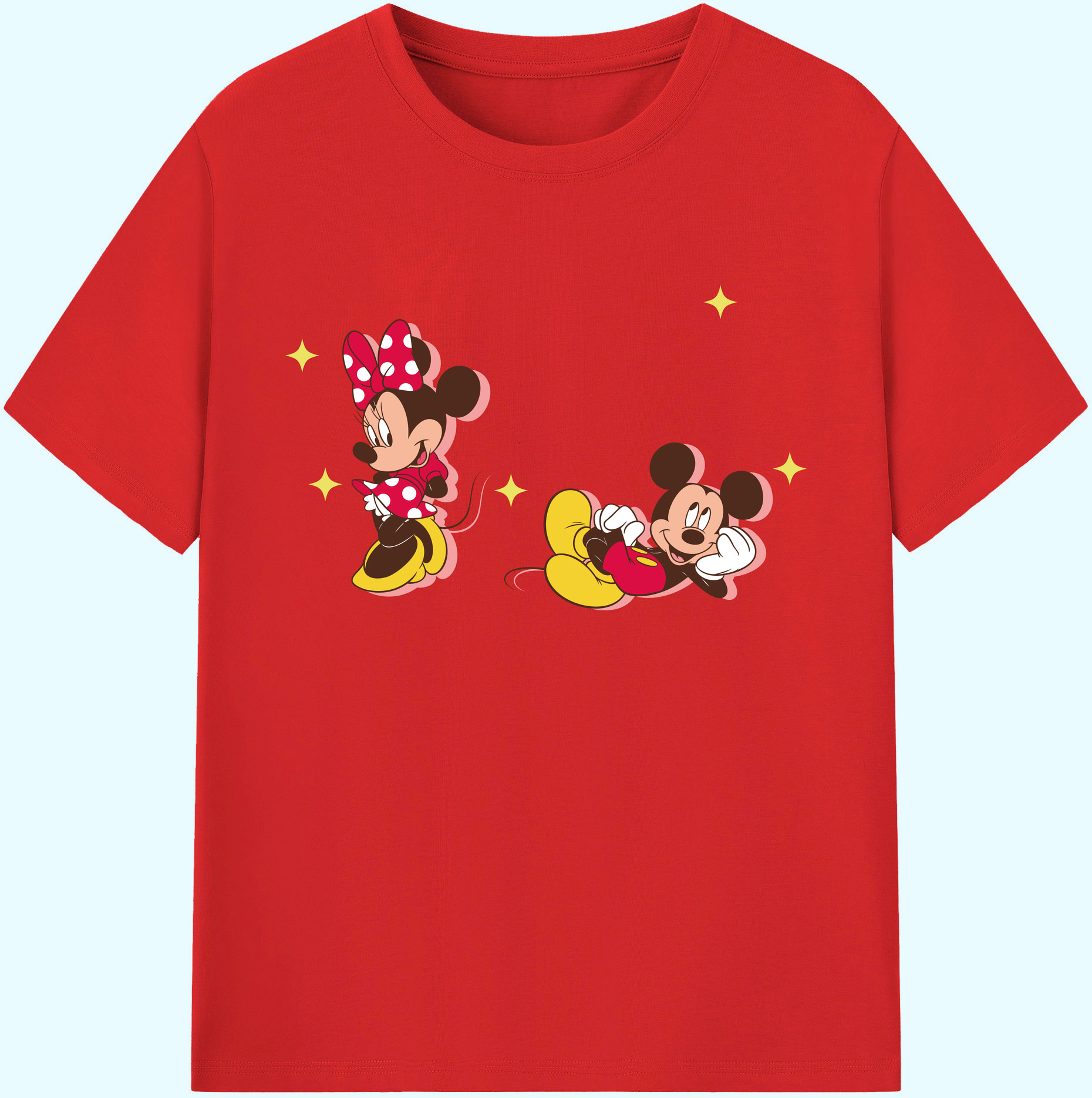 ミッキーマウス Mickey Mouse 綿100％ メンズ半袖Tシャツ｜肌触りやわらか＆通気性