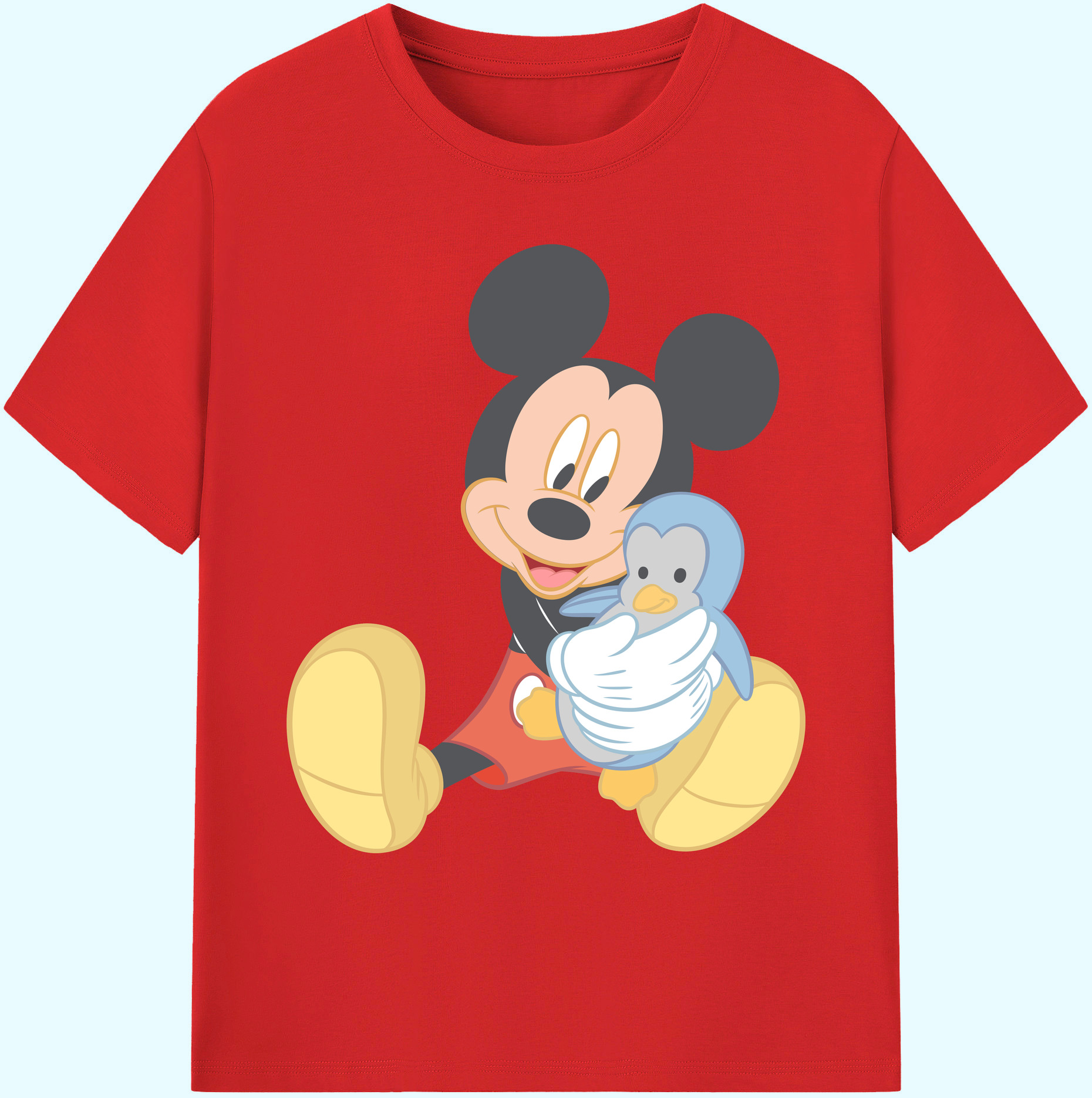 ミッキーマウス Mickey Mouse 綿100％ メンズ半袖Tシャツ｜肌触りやわらか＆通気性