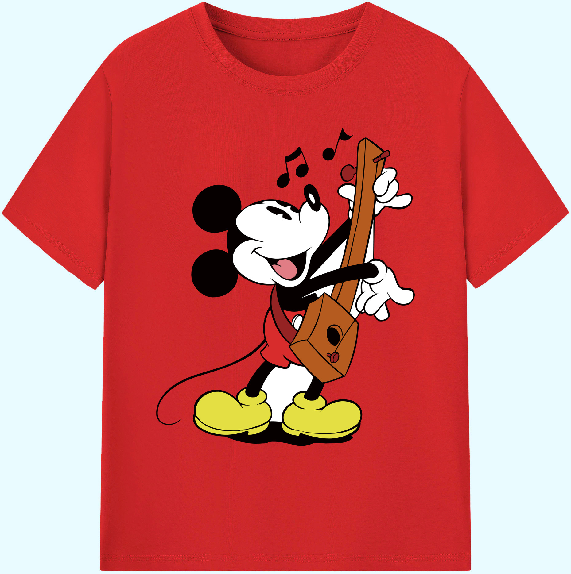 ミッキーマウス Mickey Mouse 綿100％ メンズ半袖Tシャツ｜肌触りやわらか＆通気性