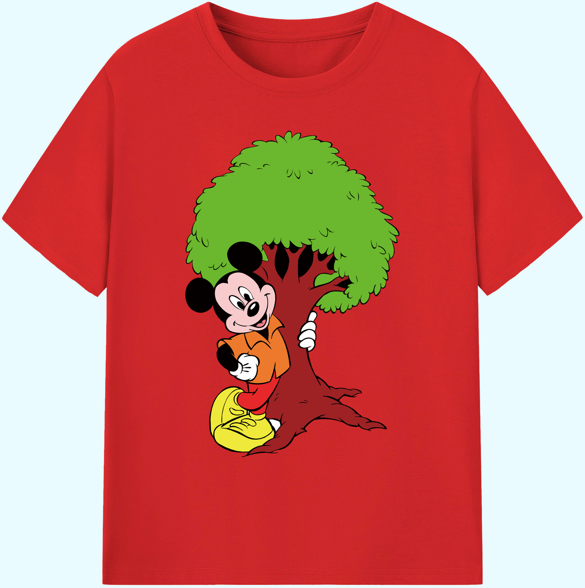 ミッキーマウス Mickey Mouse 綿100％ メンズ半袖Tシャツ｜肌触りやわらか＆通気性