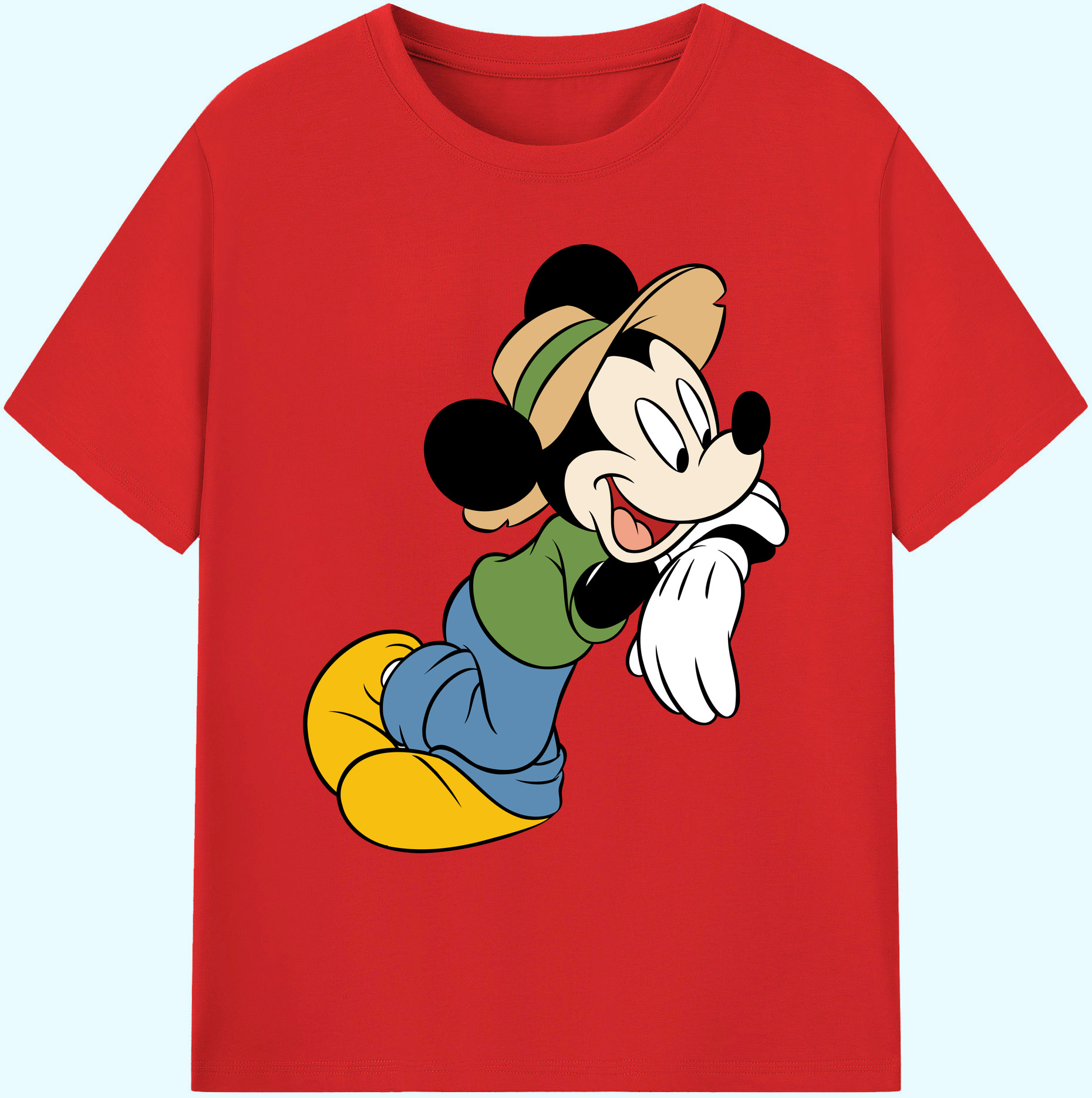 ミッキーマウス Mickey Mouse 綿100％ メンズ半袖Tシャツ｜肌触りやわらか＆通気性