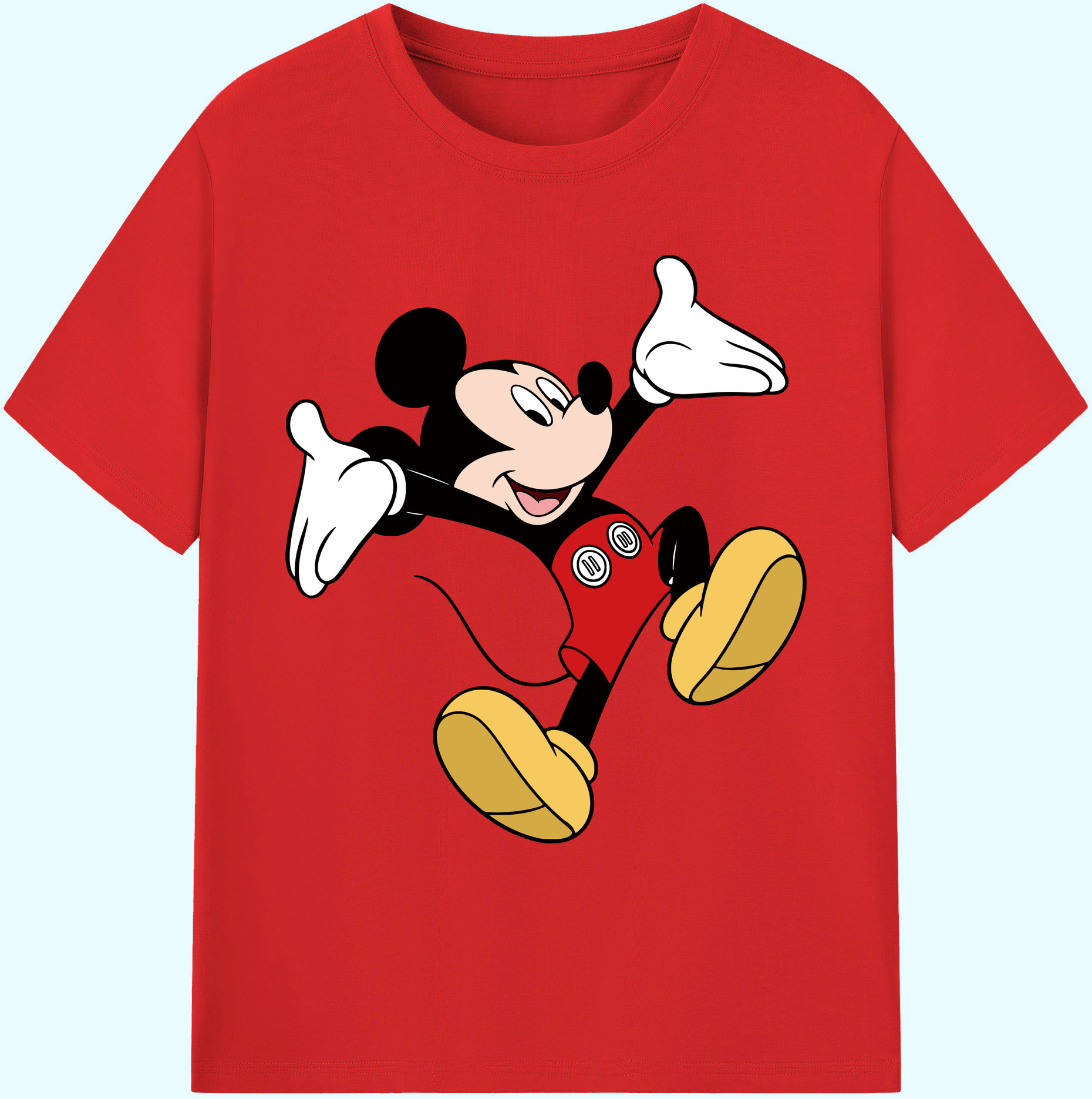 ミッキーマウス Mickey Mouse 綿100％ メンズ半袖Tシャツ｜肌触りやわらか＆通気性