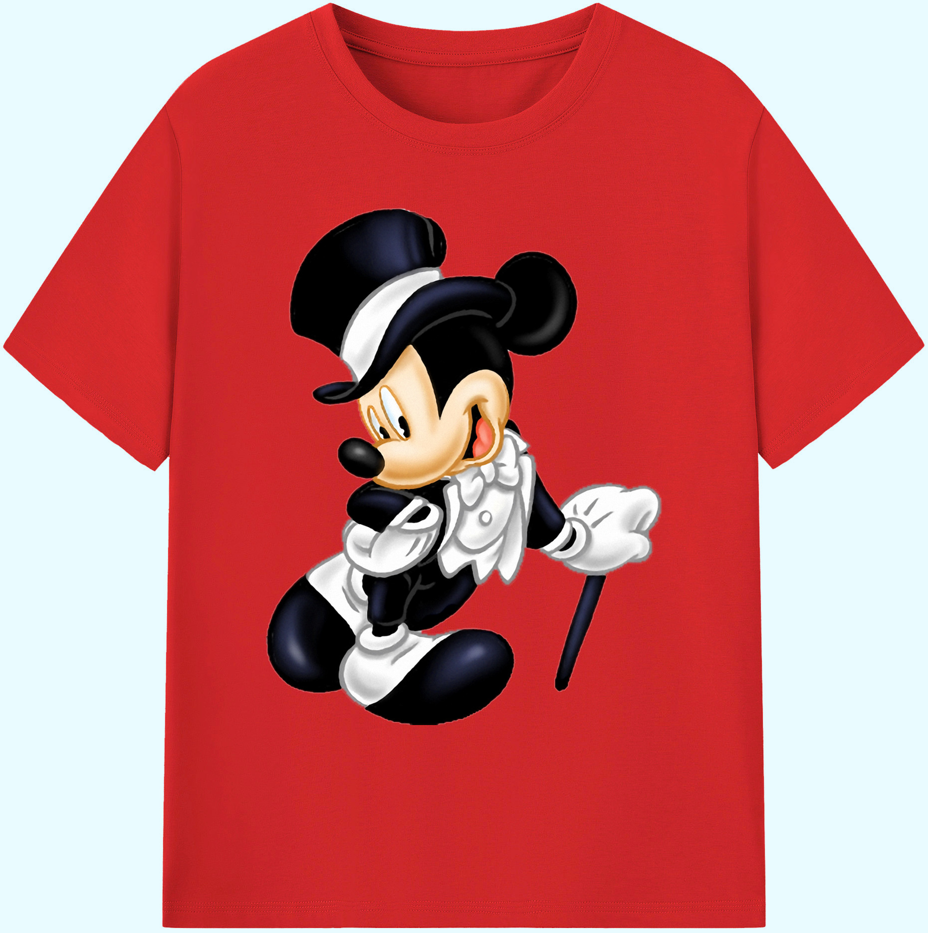 ミッキーマウス Mickey Mouse 綿100％ メンズ半袖Tシャツ｜肌触りやわらか＆通気性